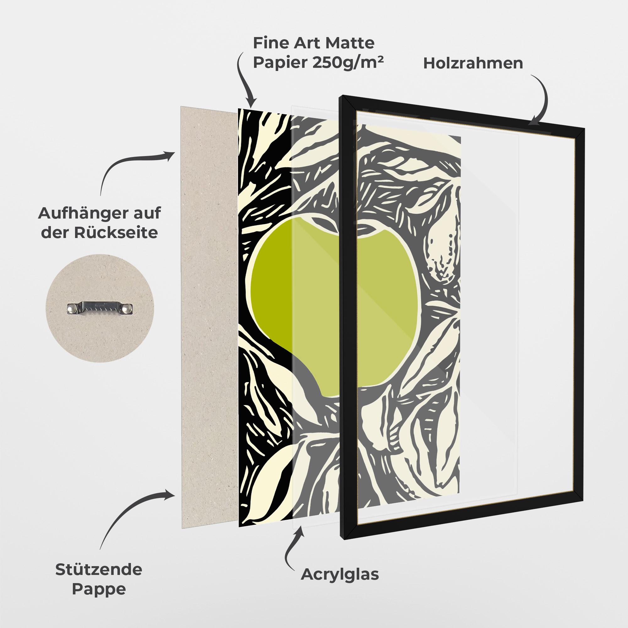 Gerahmte Poster Green Apple mockup 1
