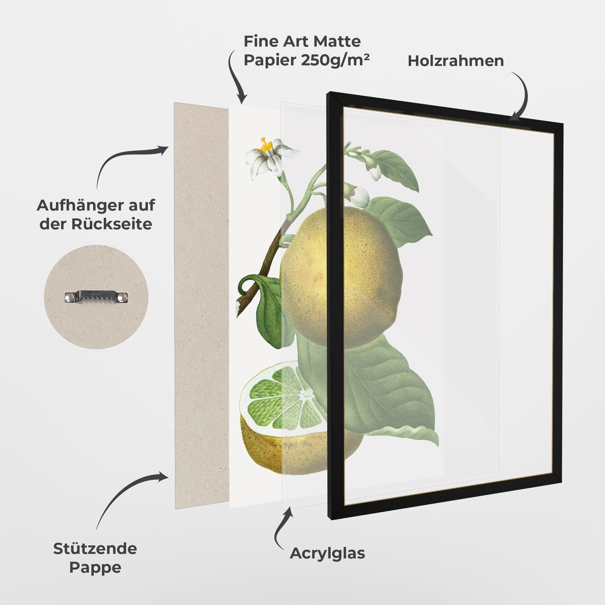 Gerahmte Poster Lime Flower mockup 1