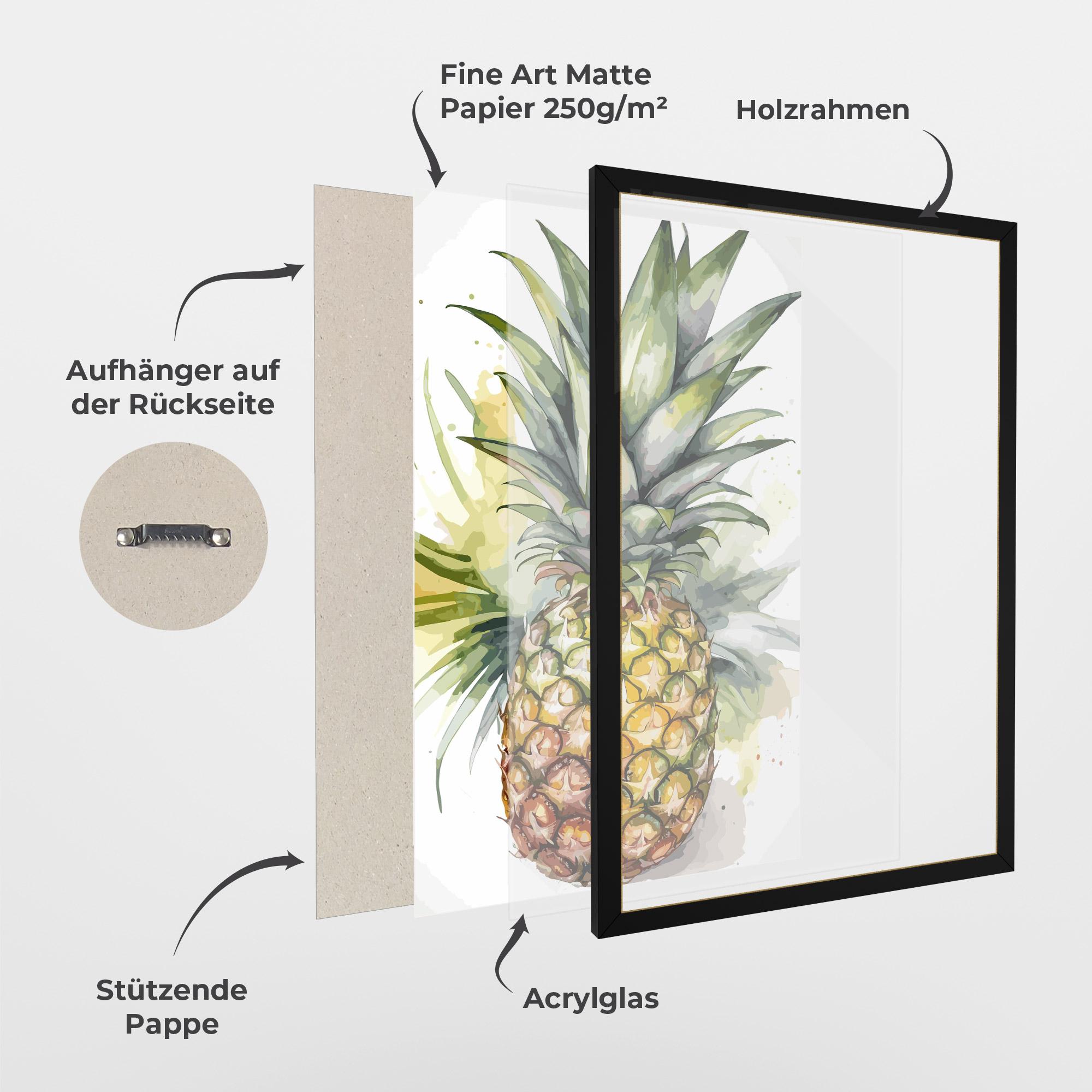 Gerahmte Poster Pineapple mockup 1
