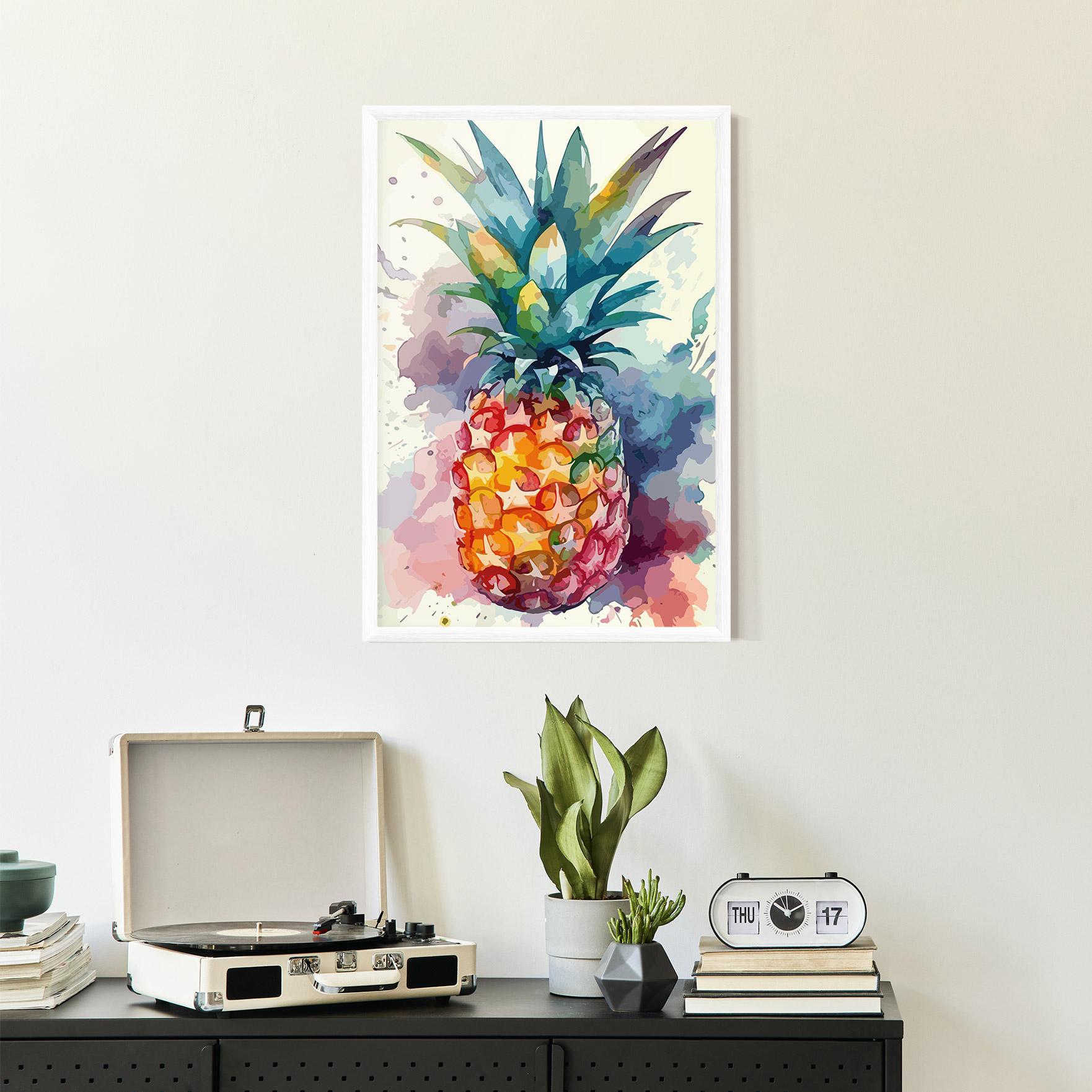 Gerahmte Poster Colorful Pineapple mockup 2