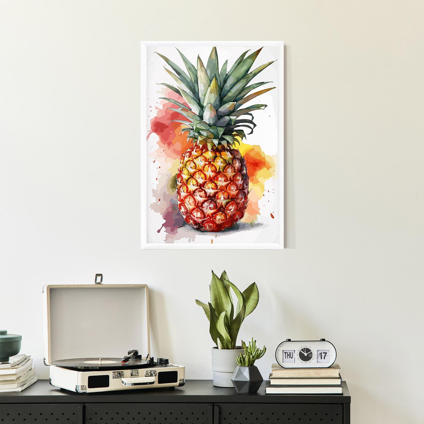 Gerahmte Poster Pineapple Watercolor mockup 2
