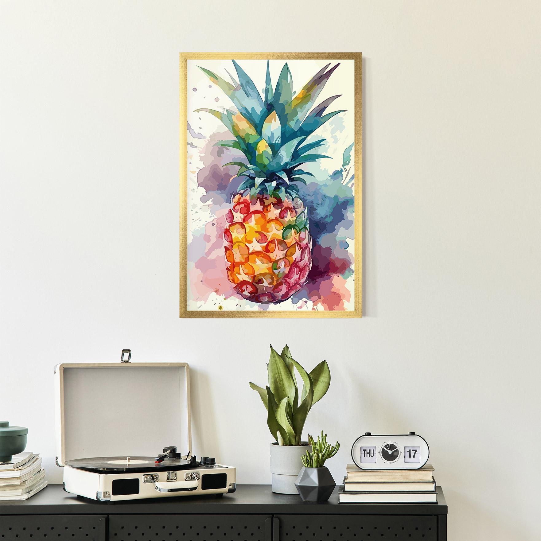 Gerahmte Poster Colorful Pineapple mockup 2