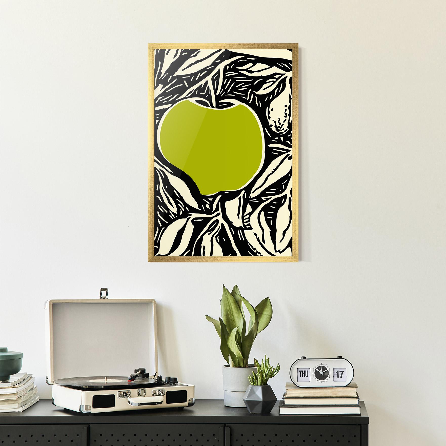 Gerahmte Poster Green Apple mockup 2