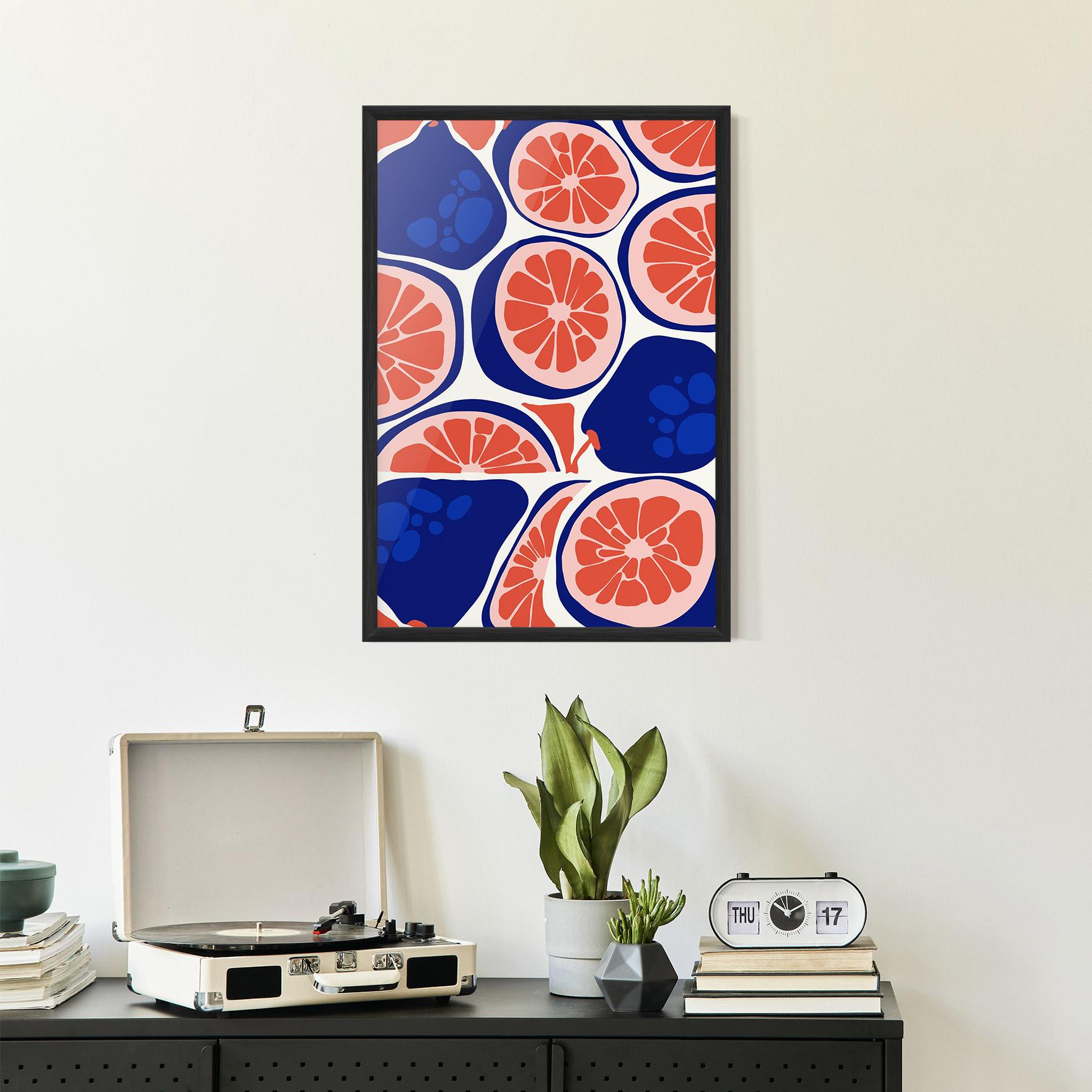 Gerahmte Poster Blue Pink Fruit mockup 2