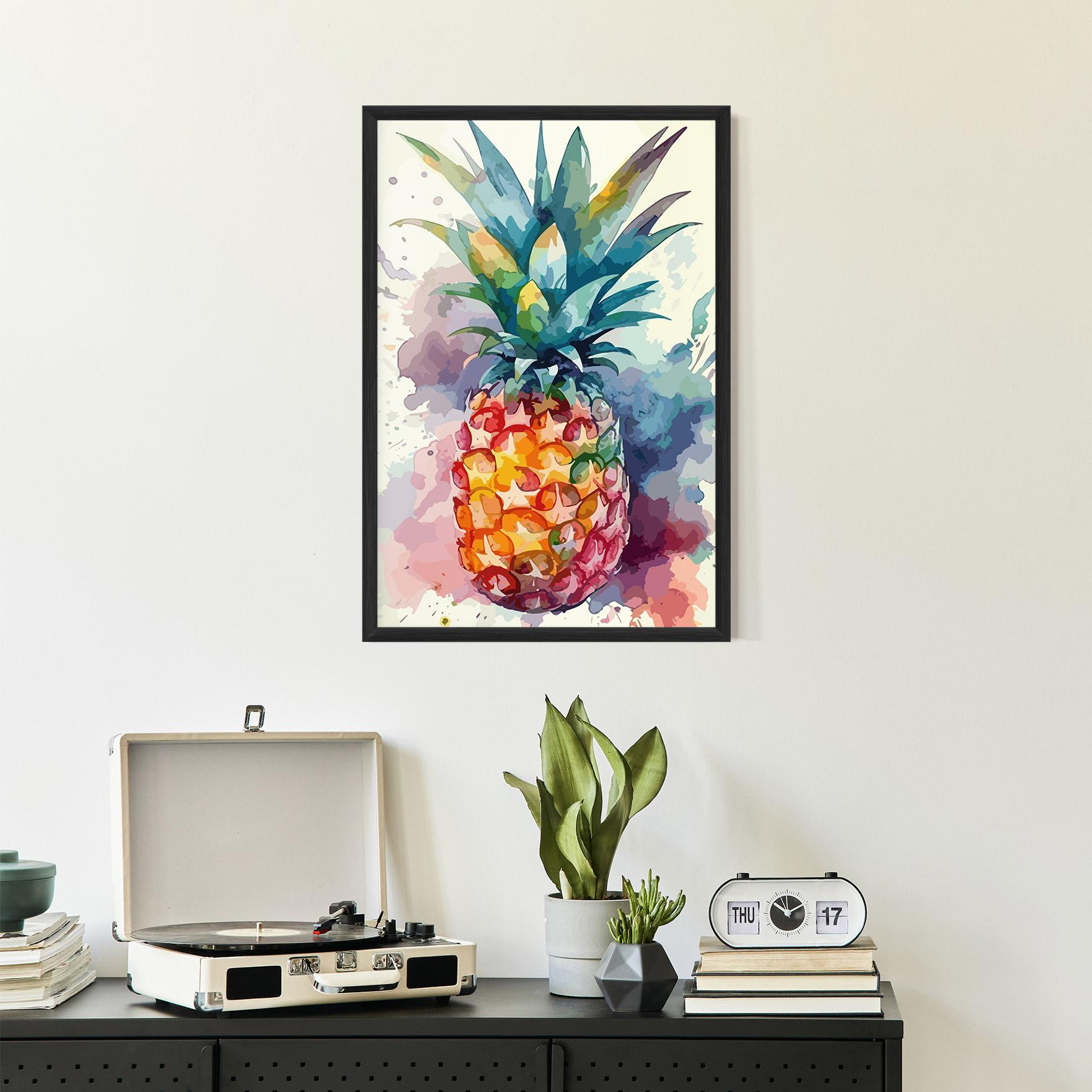 Gerahmte Poster Colorful Pineapple mockup 2