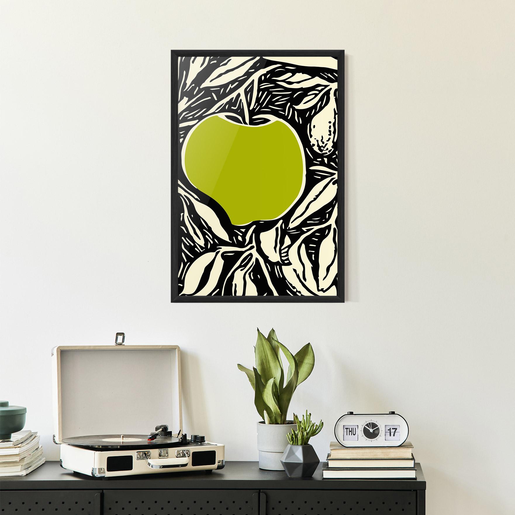 Gerahmte Poster Green Apple mockup 2