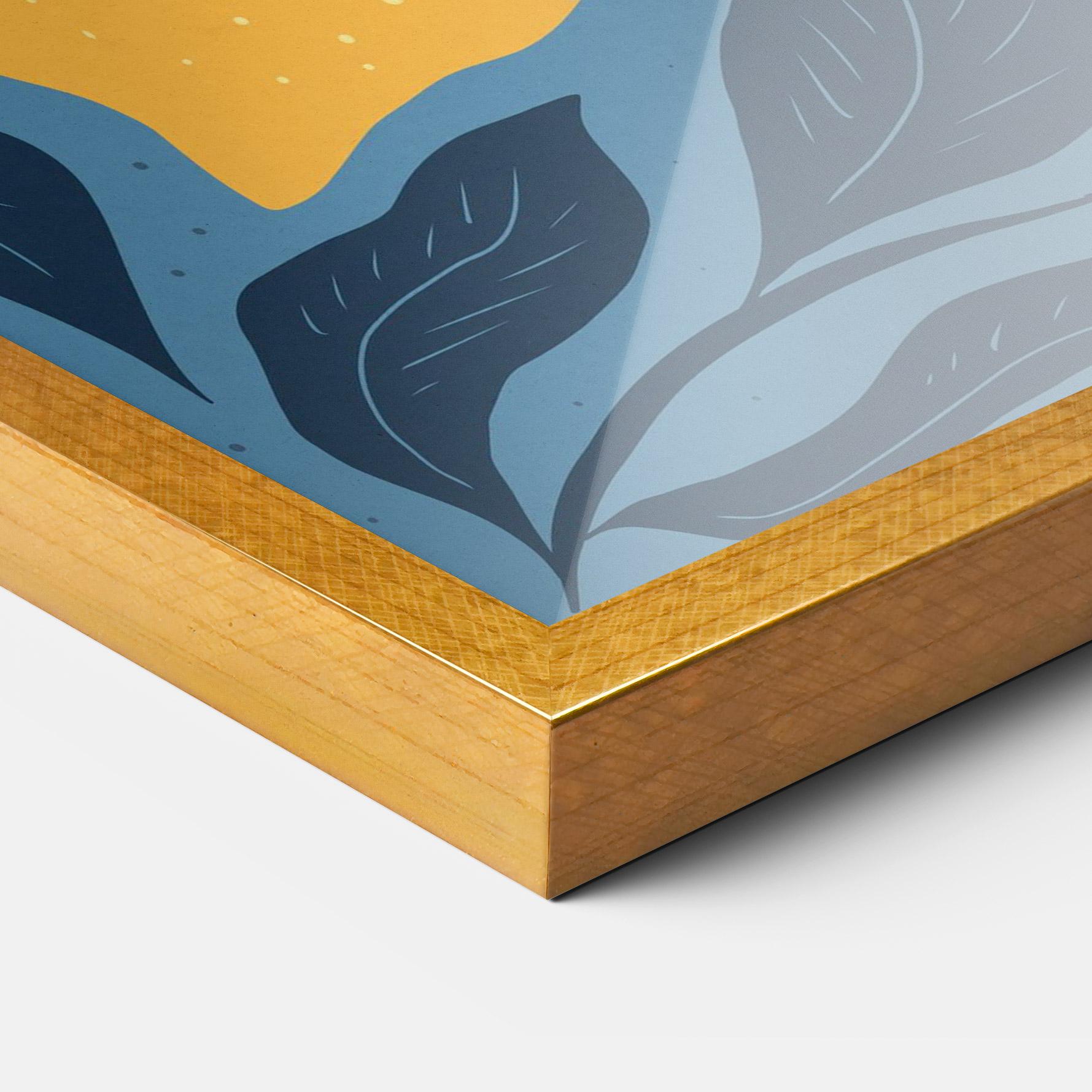 Gerahmte Poster Lemon On Blue mockup 3