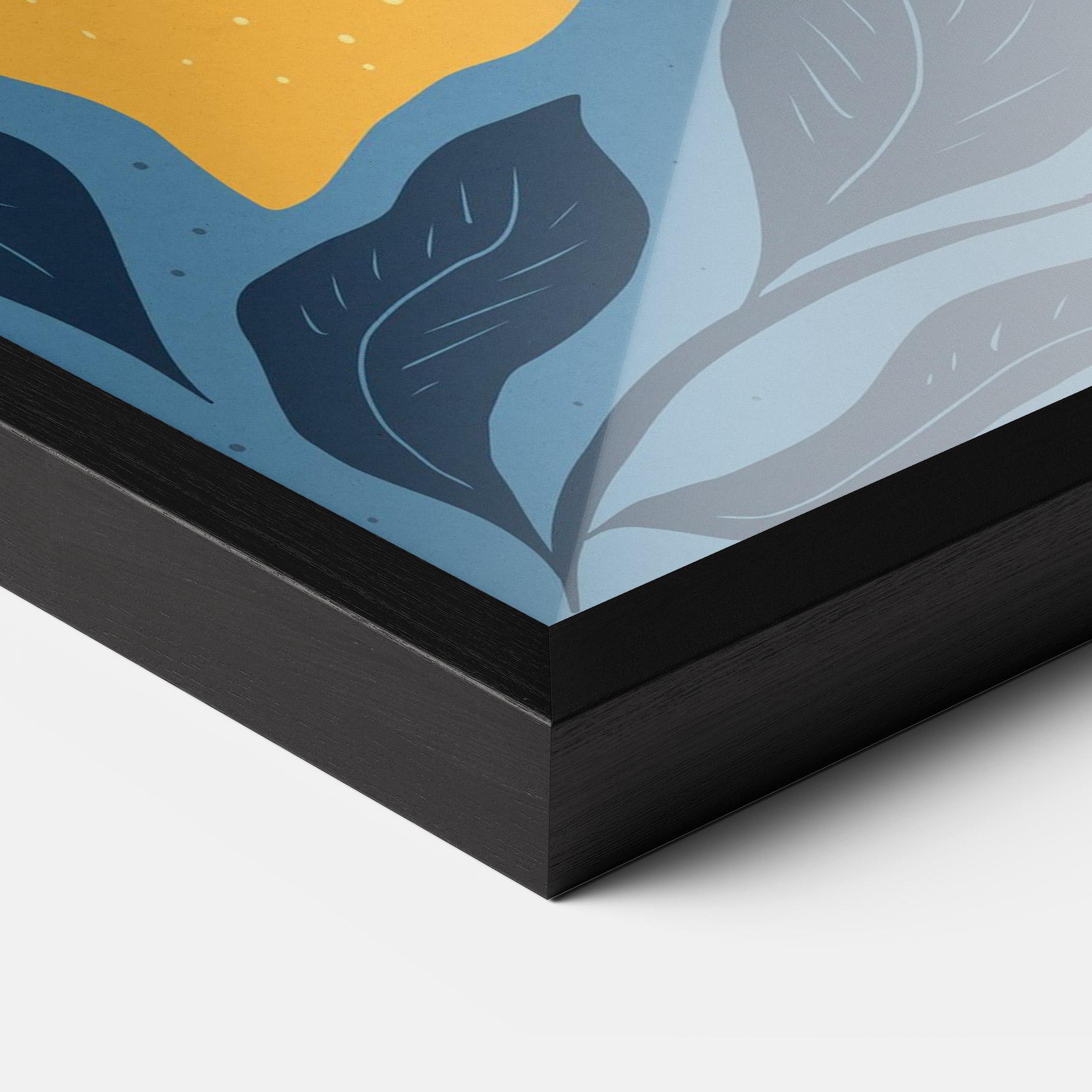 Gerahmte Poster Lemon On Blue mockup 3