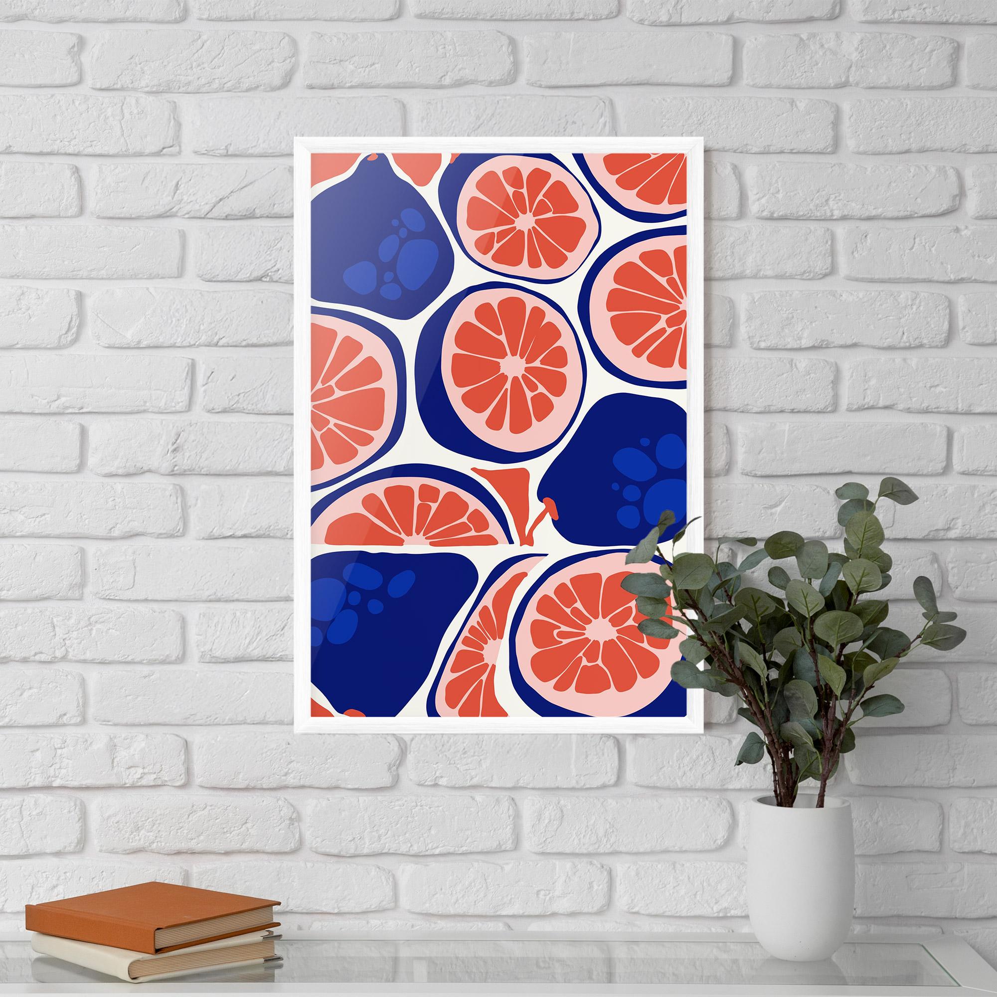 Gerahmte Poster Blue Pink Fruit mockup 5