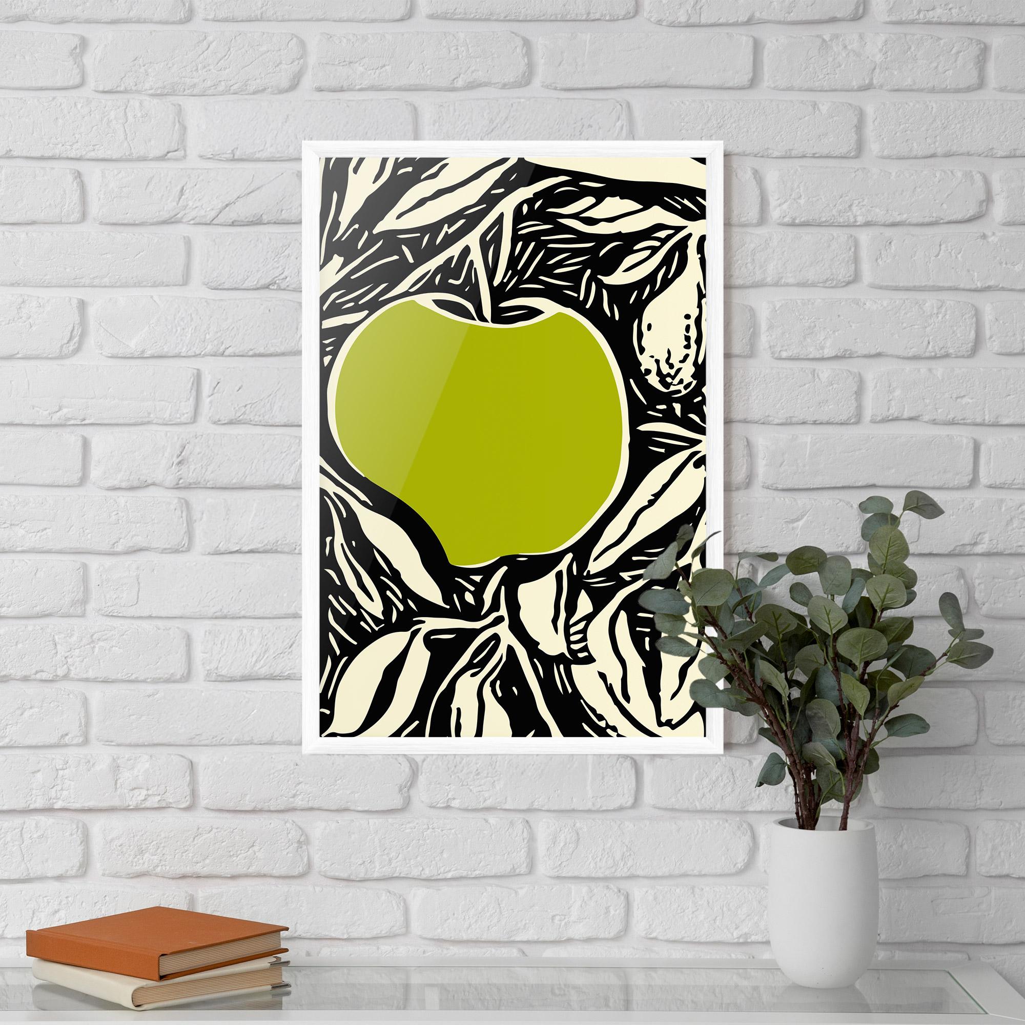 Gerahmte Poster Green Apple mockup 5