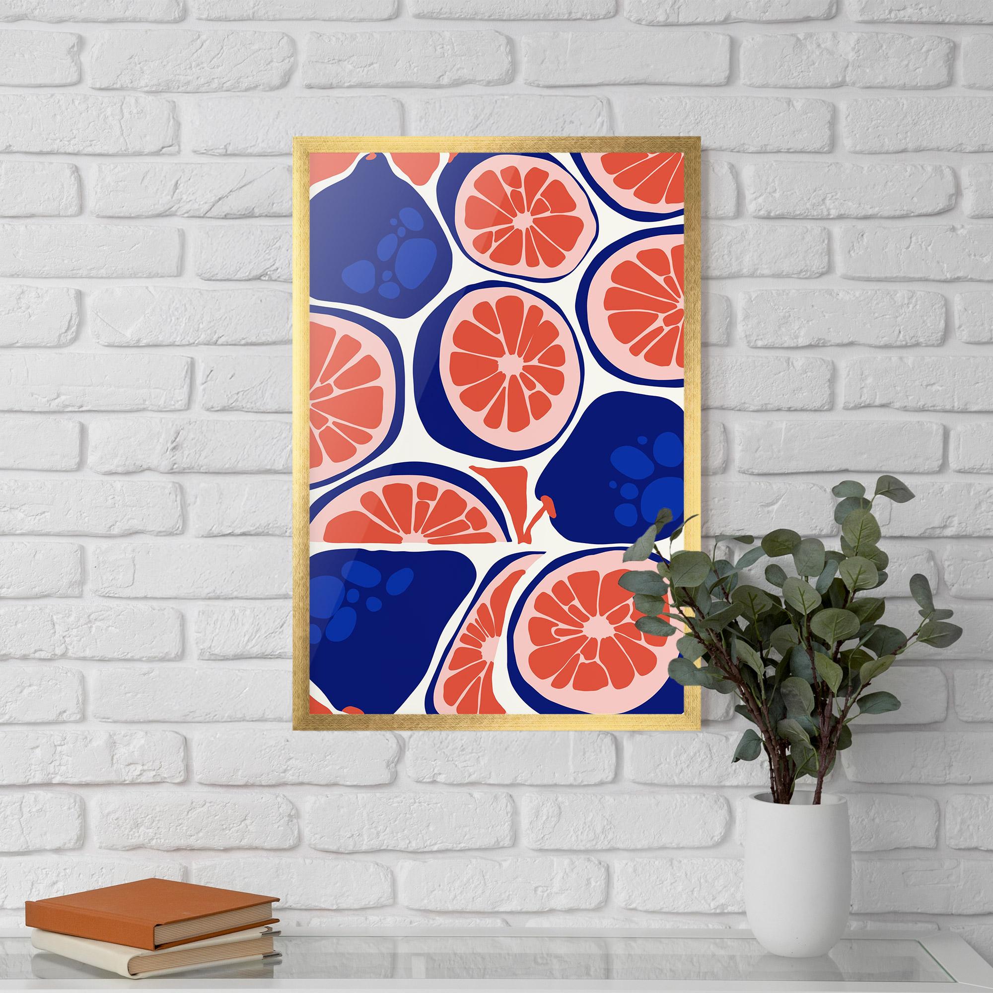 Gerahmte Poster Blue Pink Fruit mockup 5
