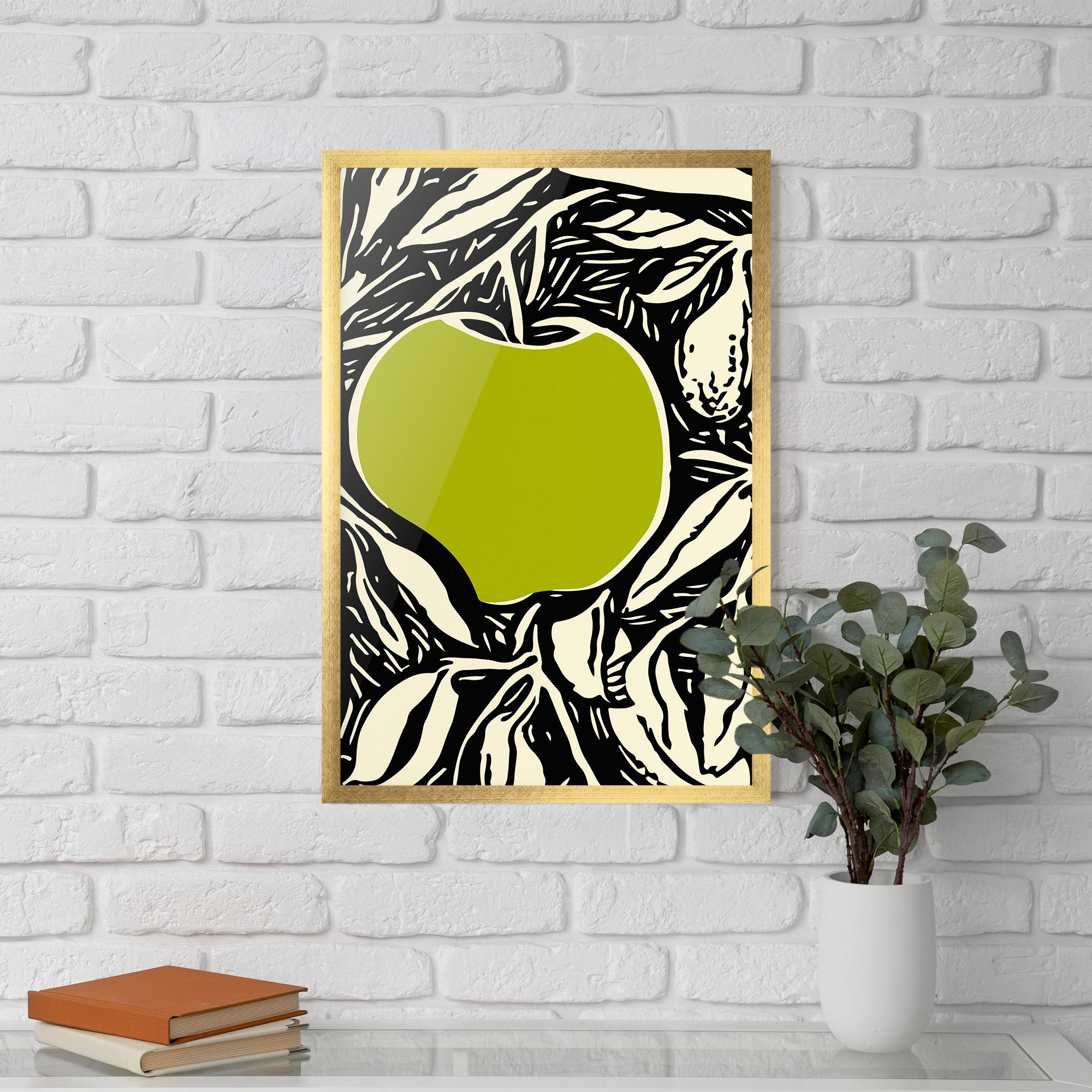 Gerahmte Poster Green Apple mockup 5
