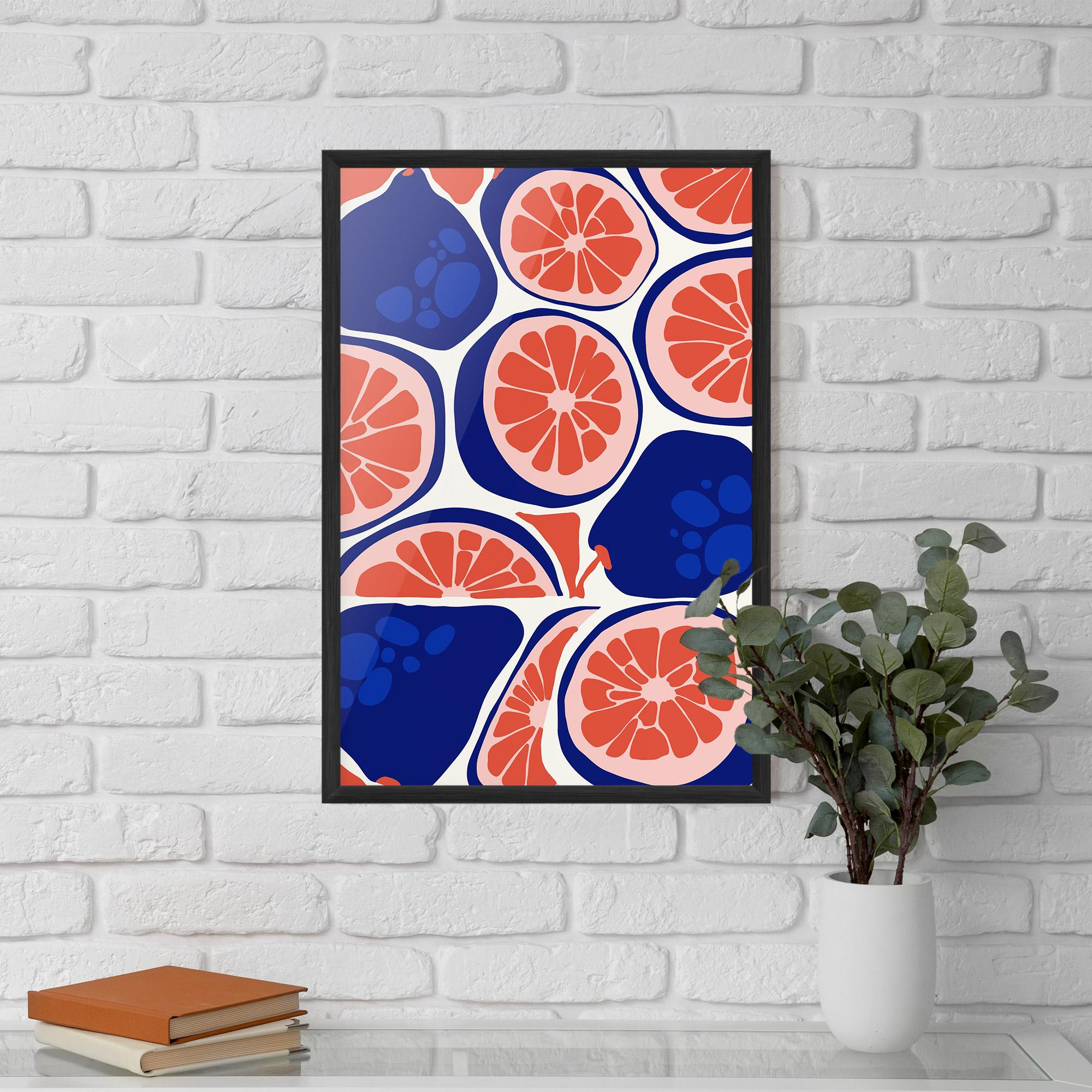 Gerahmte Poster Blue Pink Fruit mockup 5