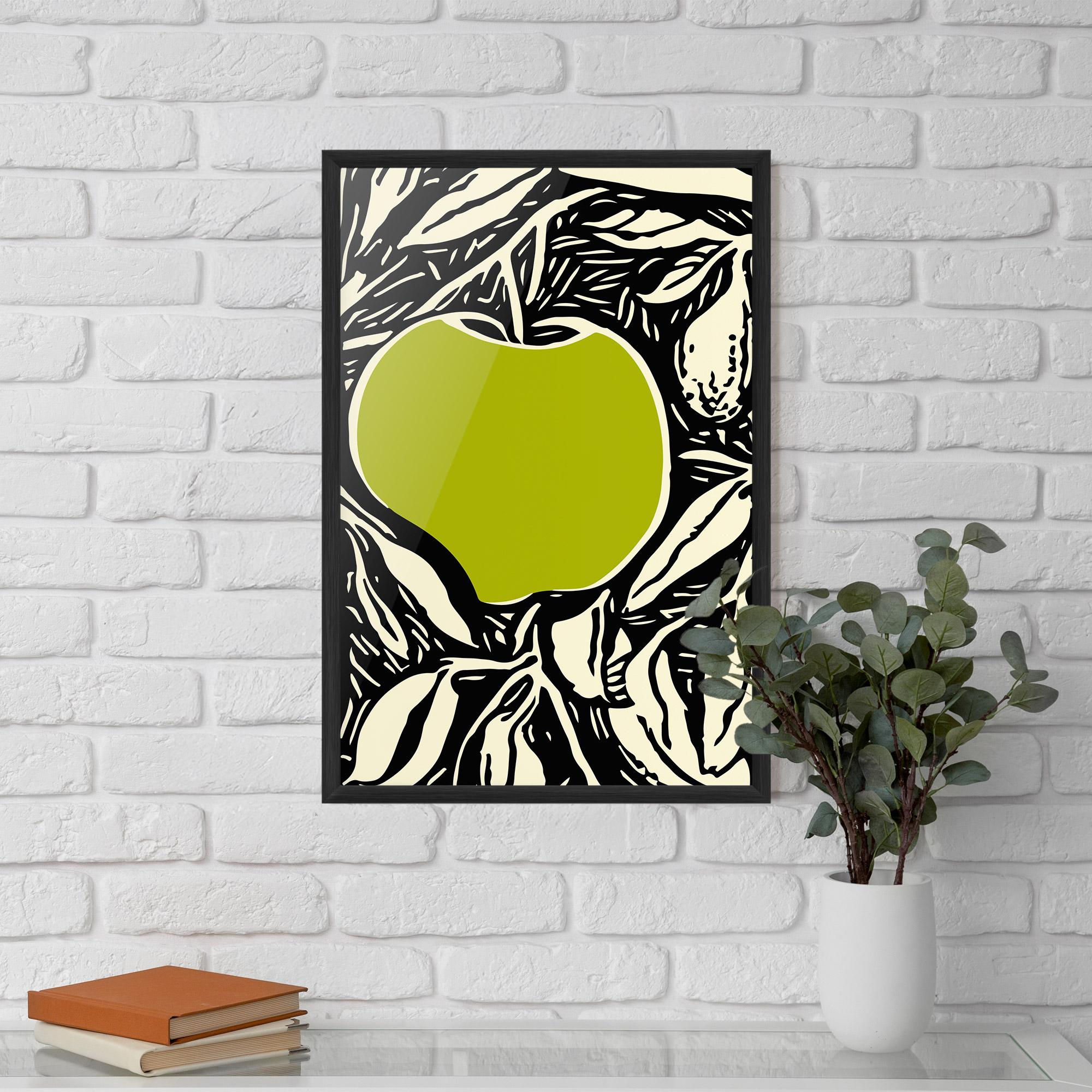 Gerahmte Poster Green Apple mockup 5