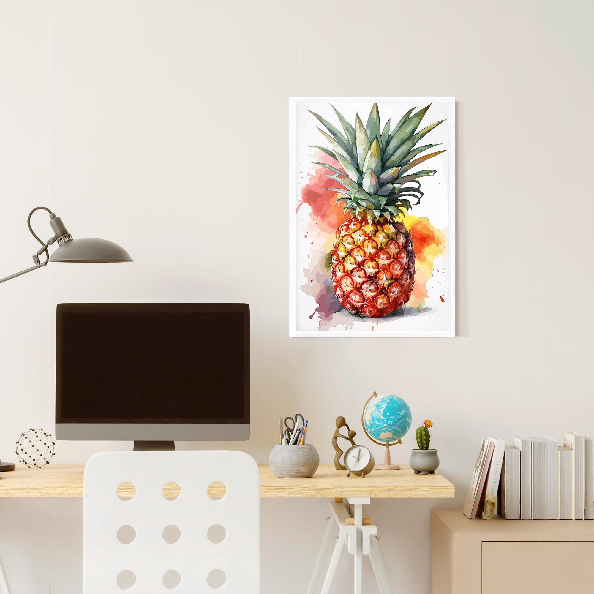 Gerahmte Poster Pineapple Watercolor mockup 6