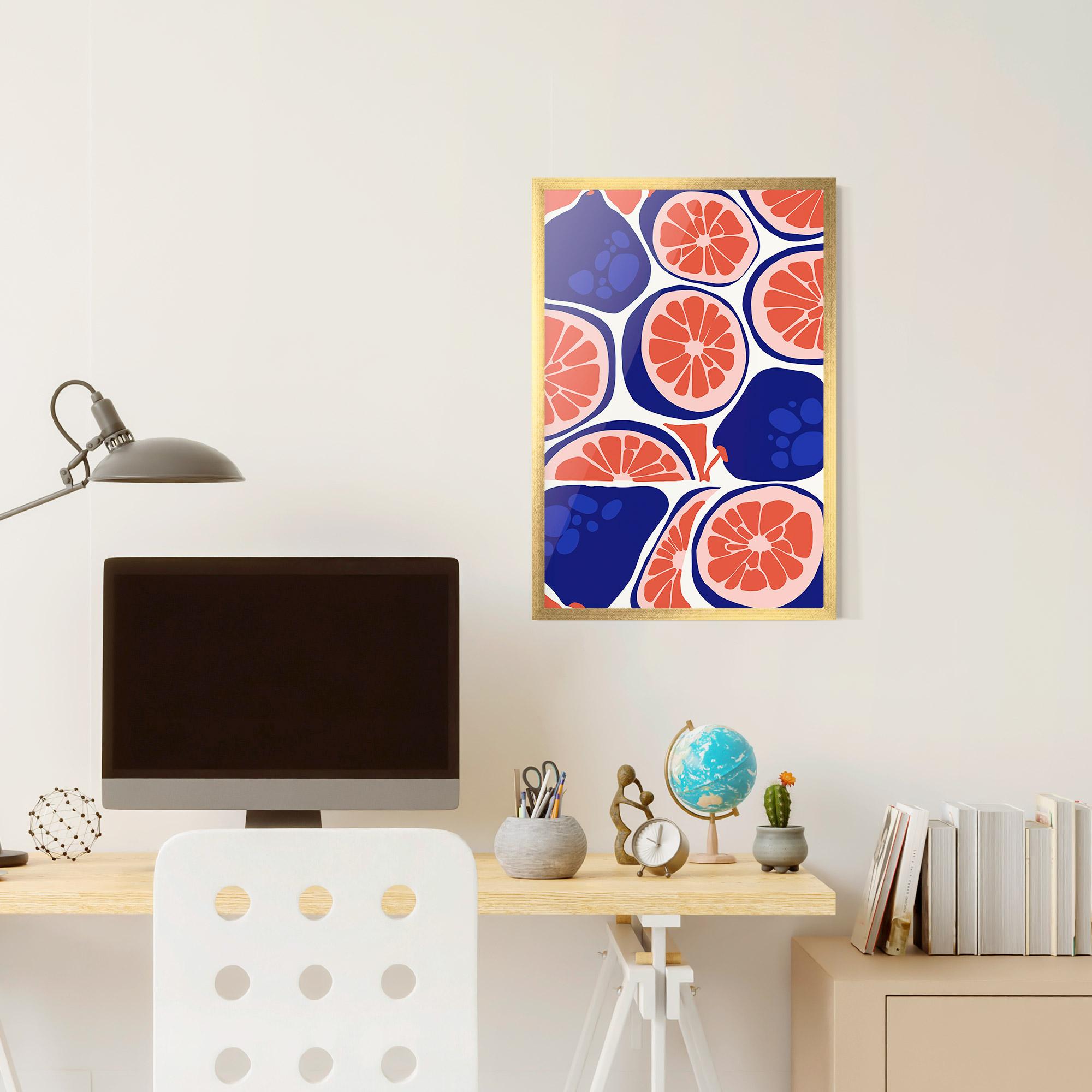 Gerahmte Poster Blue Pink Fruit mockup 6