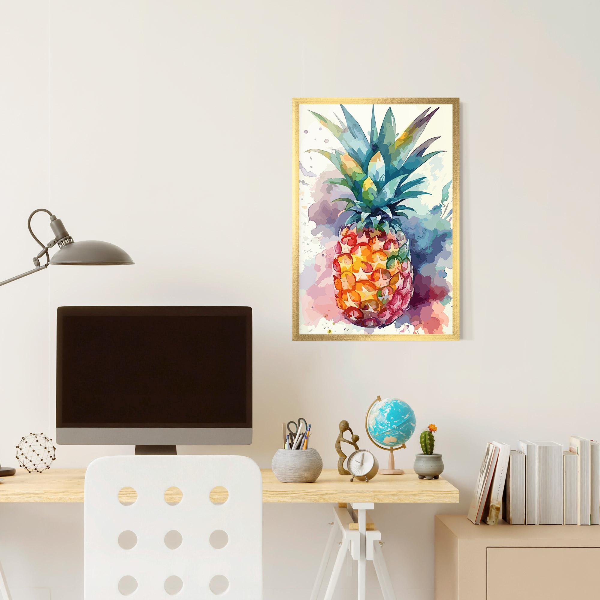 Gerahmte Poster Colorful Pineapple mockup 6