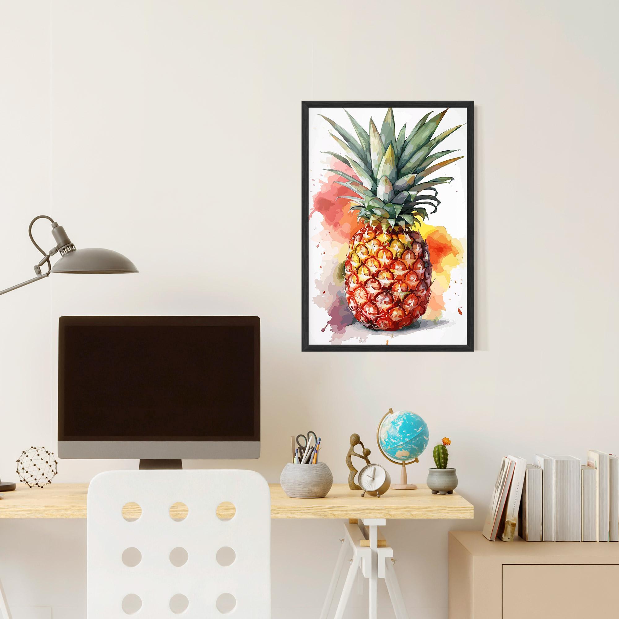 Gerahmte Poster Pineapple Watercolor mockup 6
