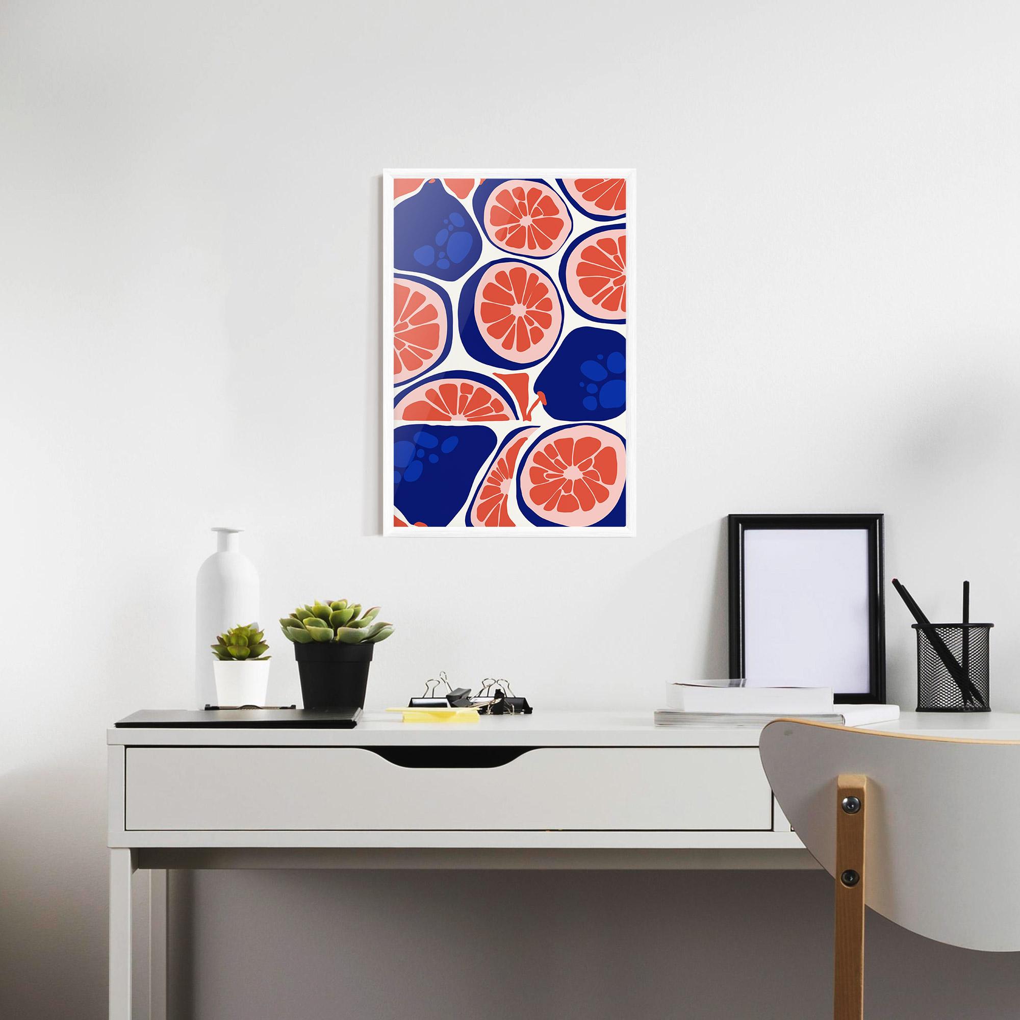 Gerahmte Poster Blue Pink Fruit mockup 7