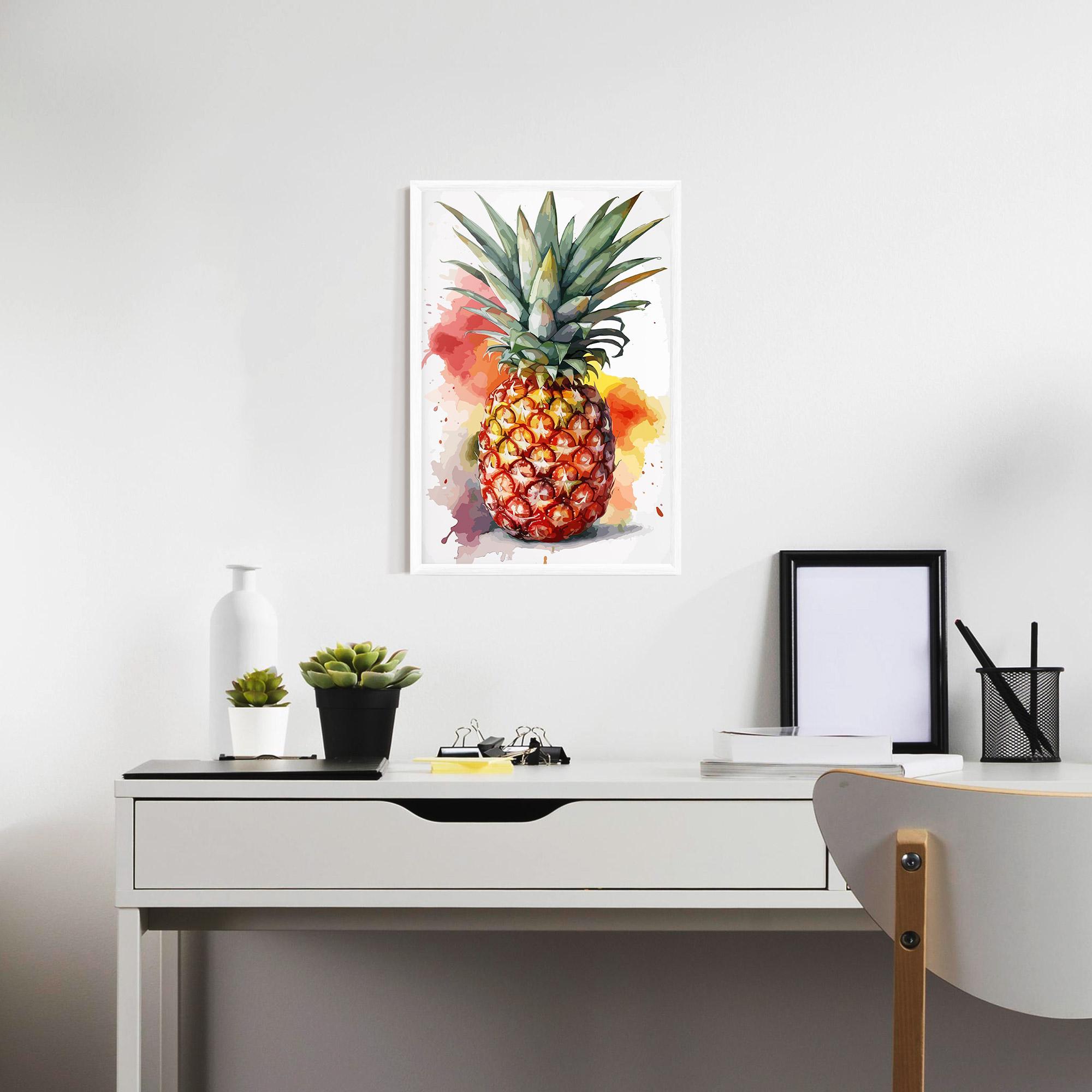 Gerahmte Poster Pineapple Watercolor mockup 7