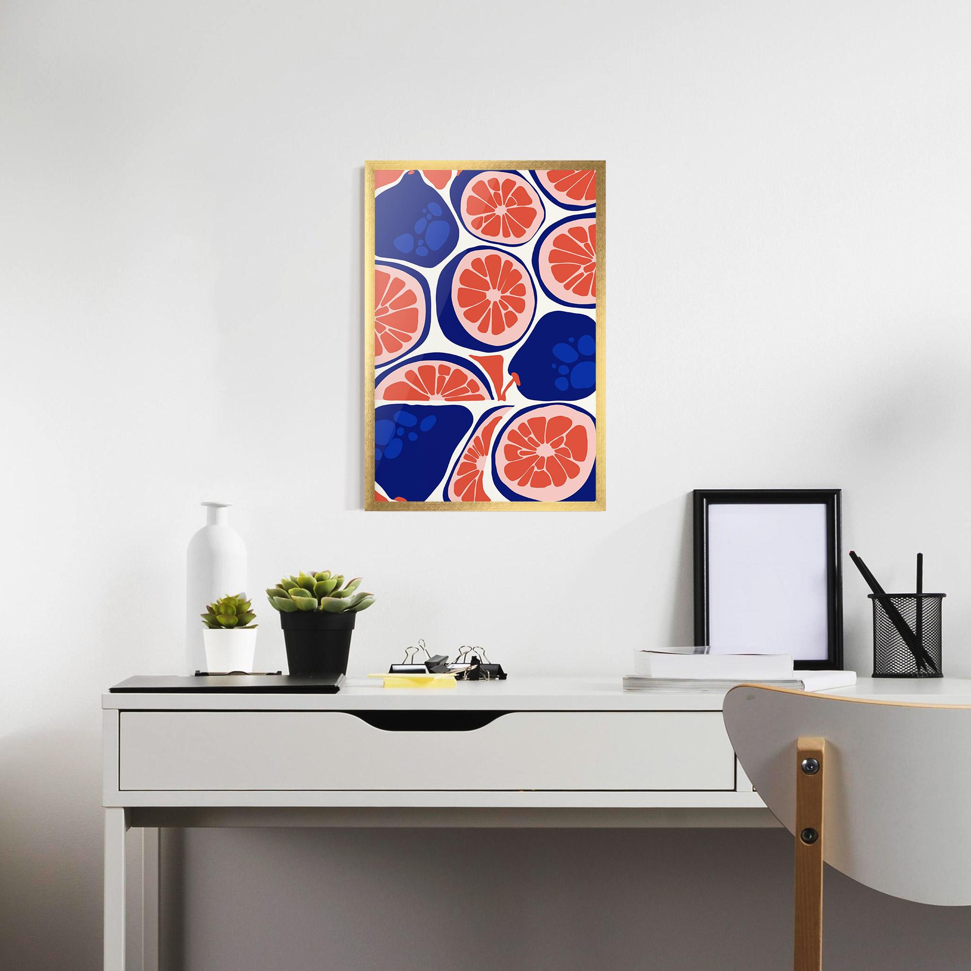 Gerahmte Poster Blue Pink Fruit mockup 7