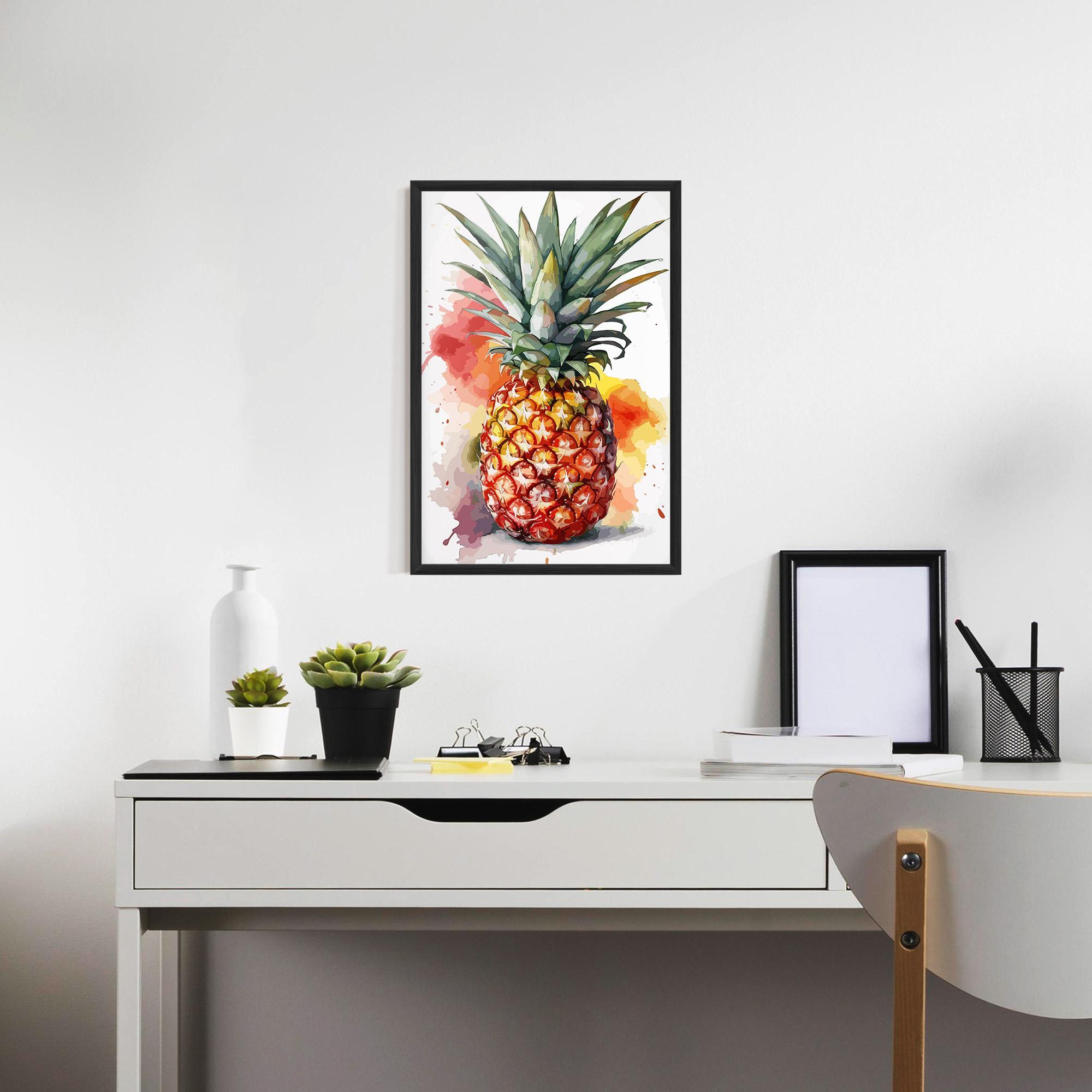 Gerahmte Poster Pineapple Watercolor mockup 7