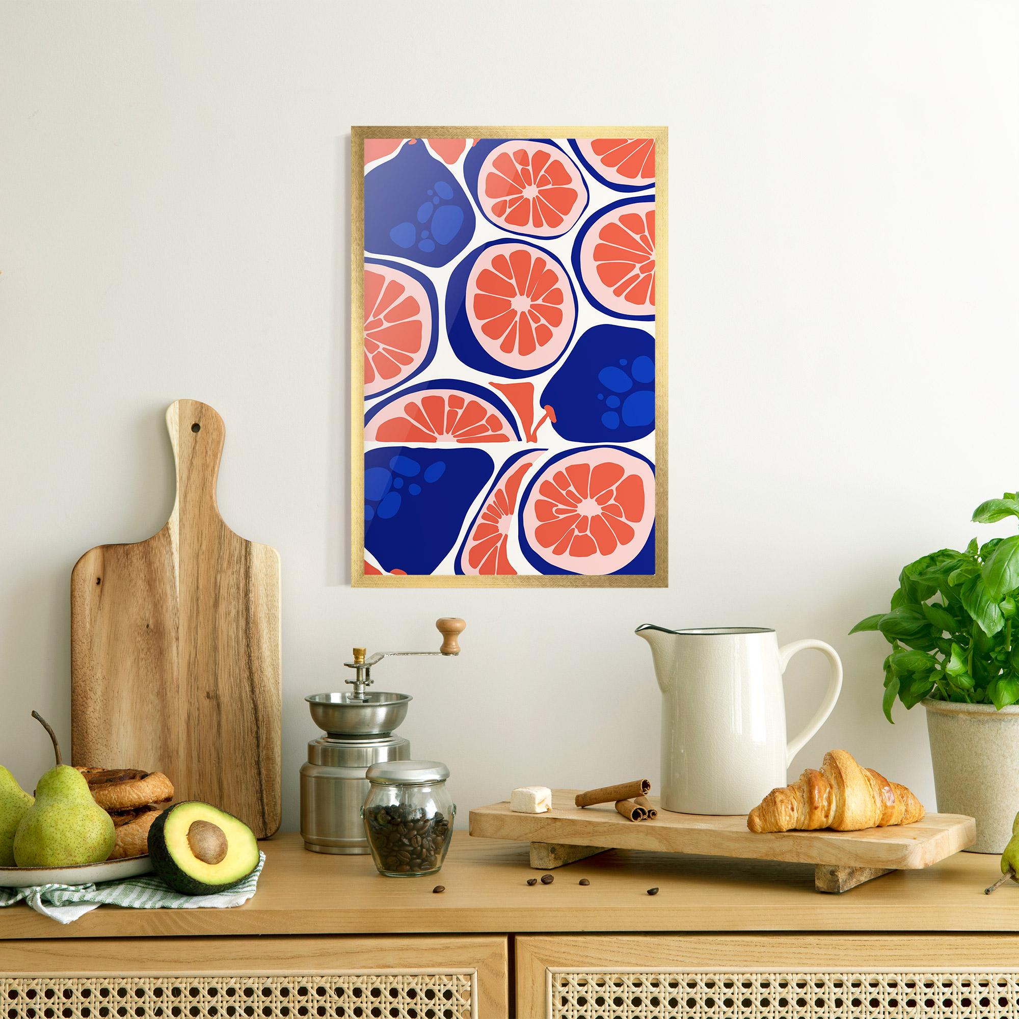 Gerahmte Poster Blue Pink Fruit mockup 8