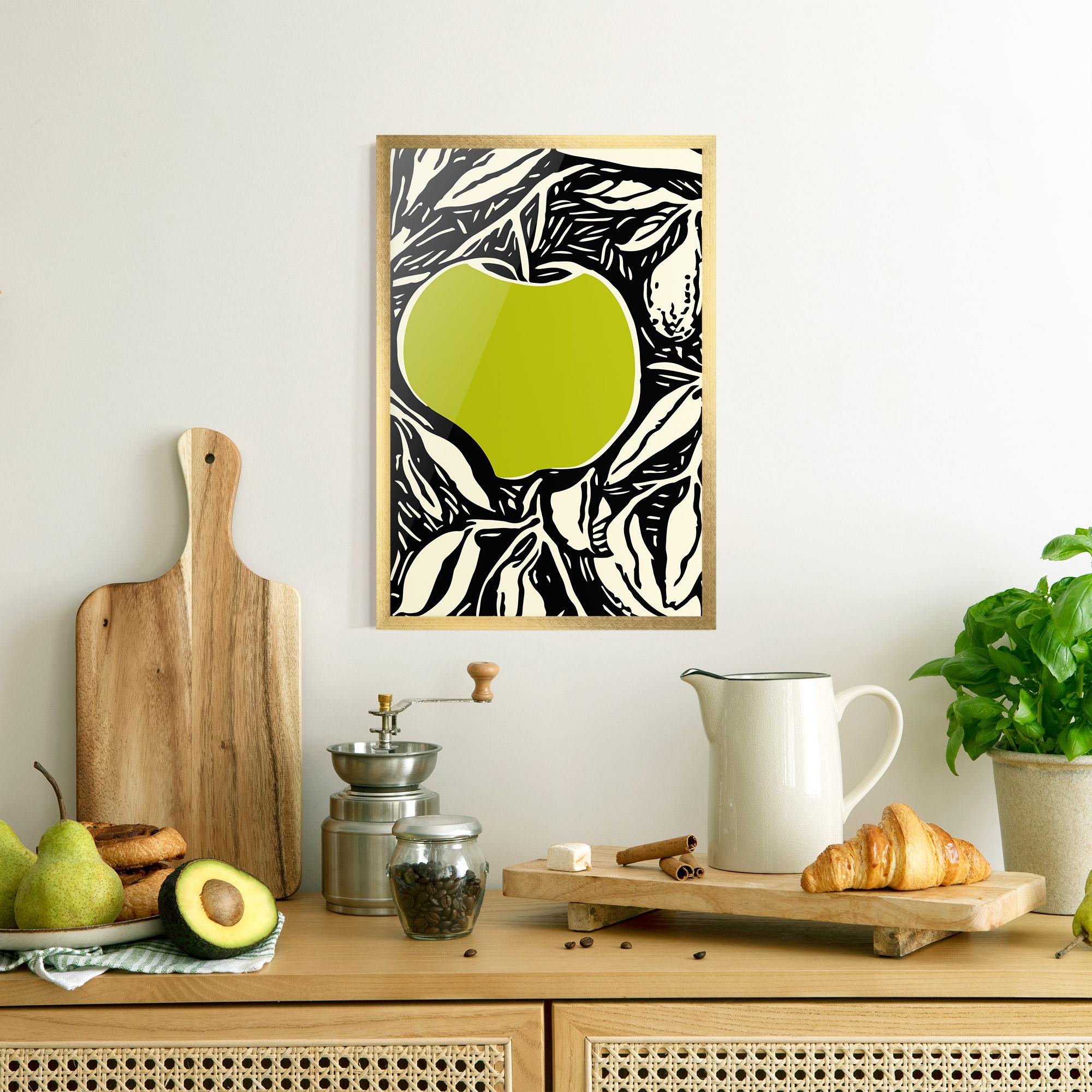 Gerahmte Poster Green Apple mockup 8