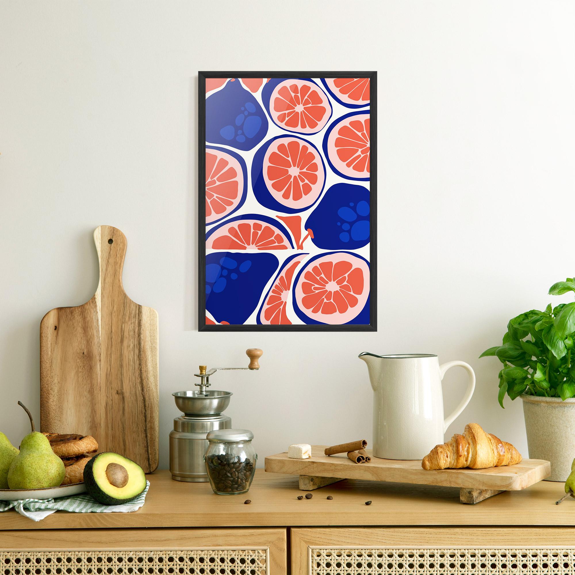 Gerahmte Poster Blue Pink Fruit mockup 8