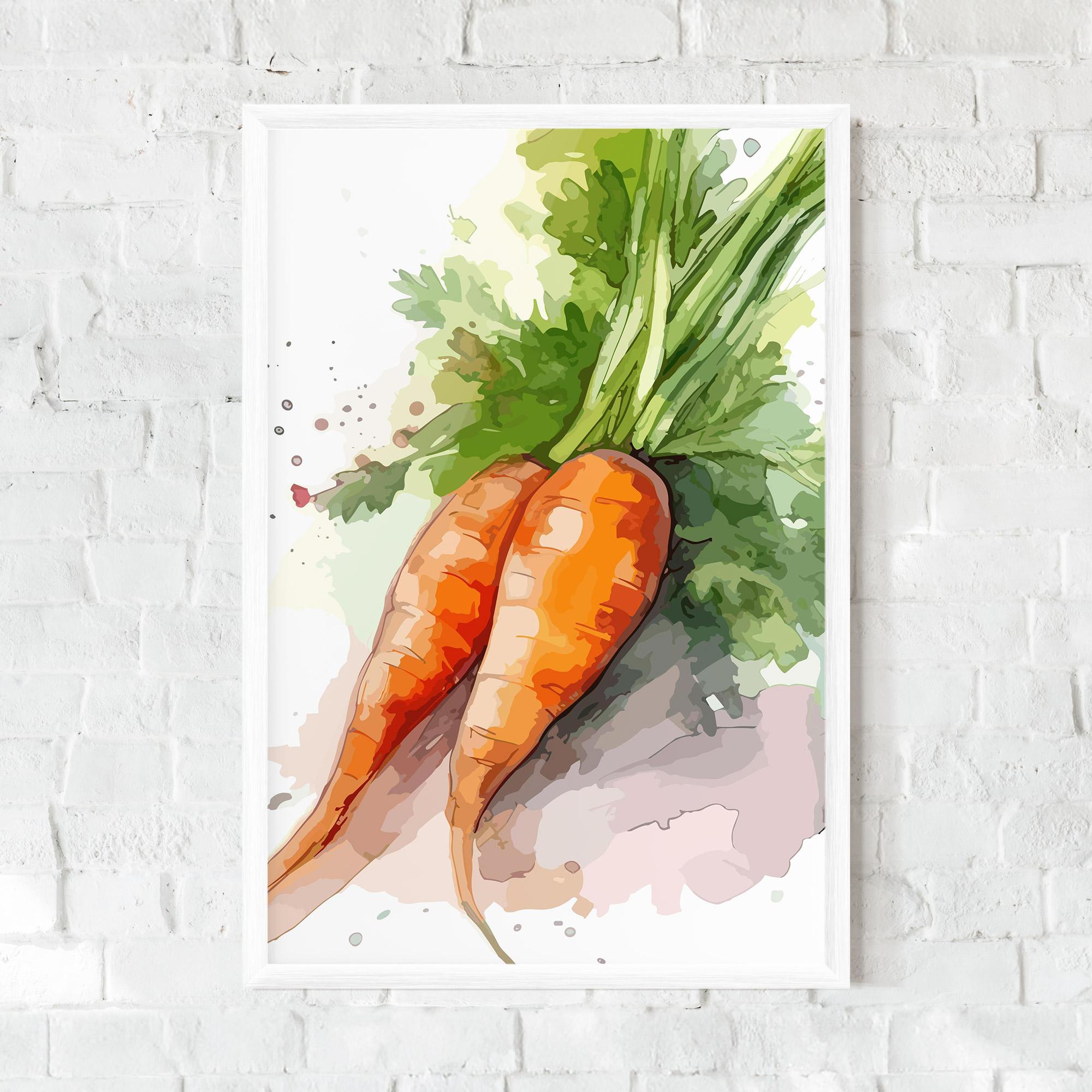Gerahmte Poster Carrot Watercolor mockup 0