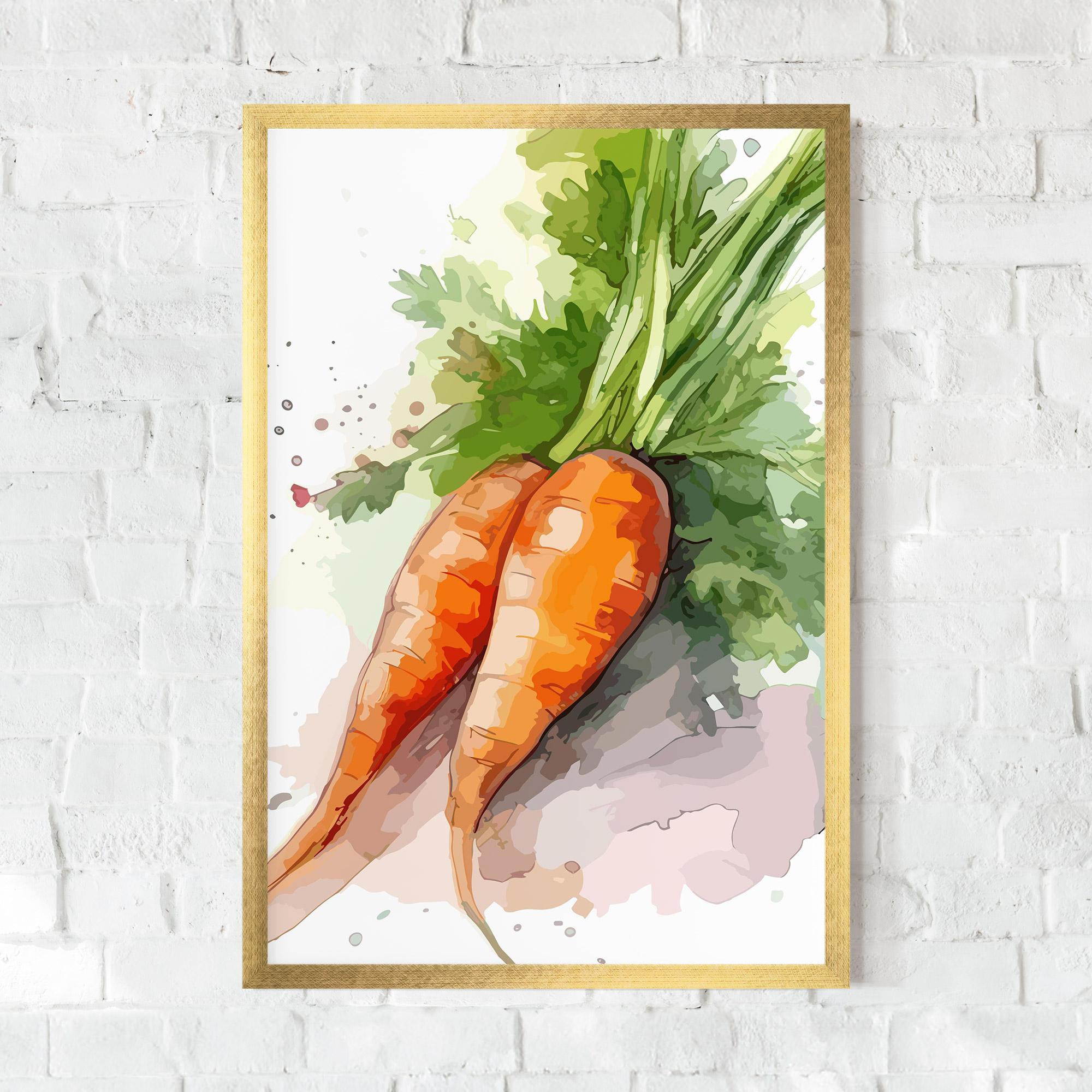 Gerahmte Poster Carrot Watercolor mockup 0