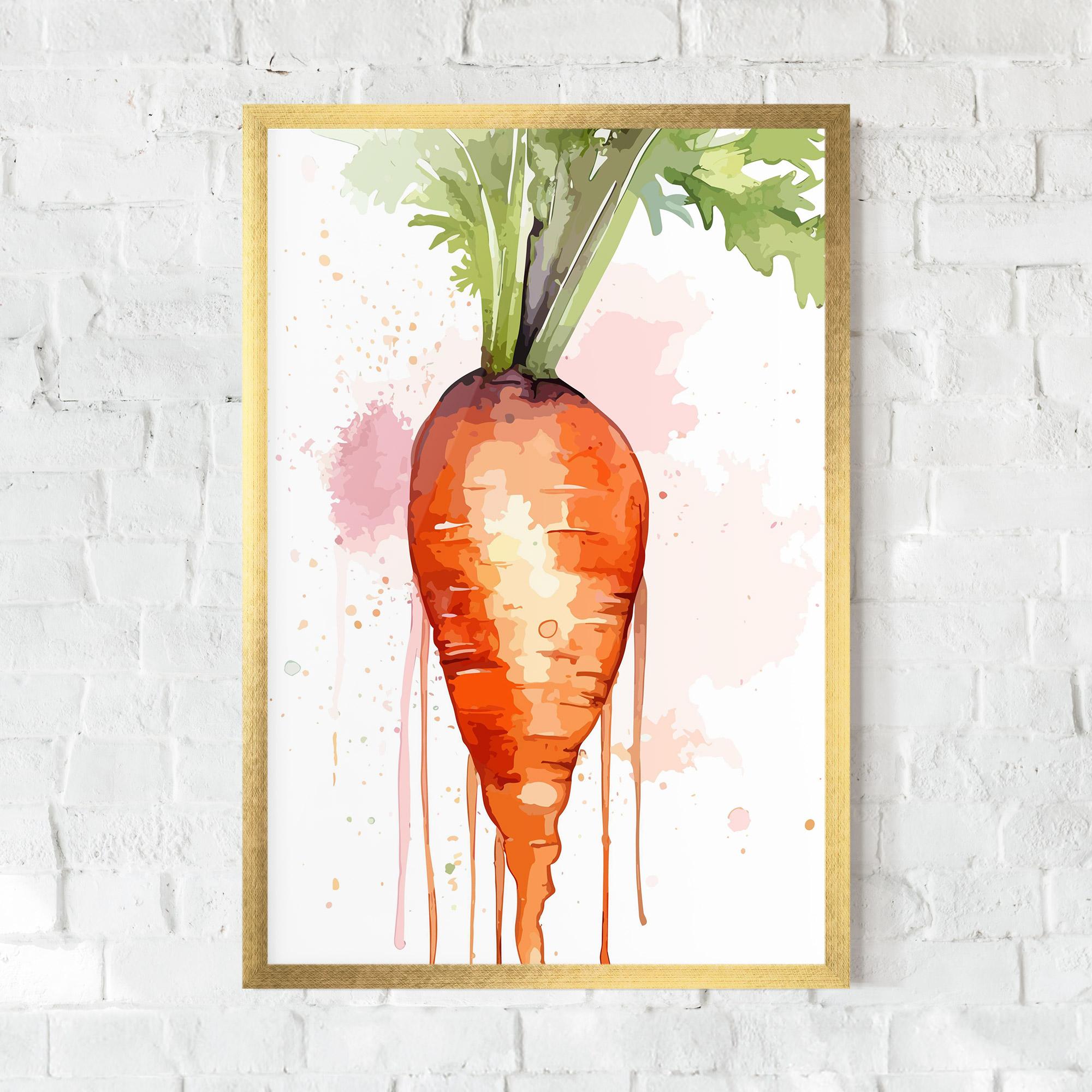 Gerahmte Poster Watercolor Carrot mockup 0