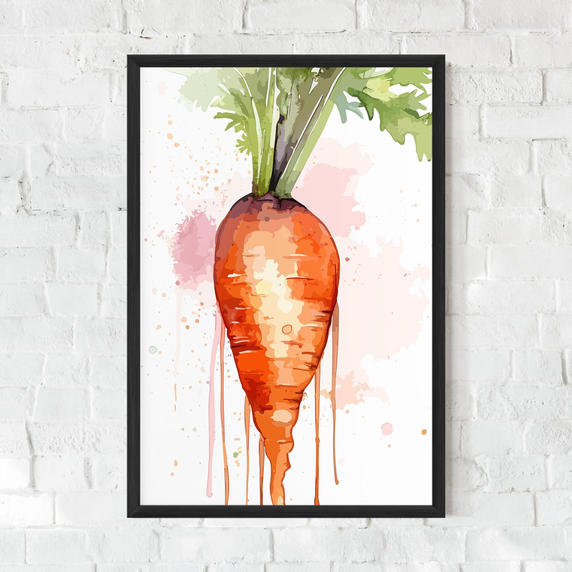 Gerahmte Poster Watercolor Carrot mockup 0
