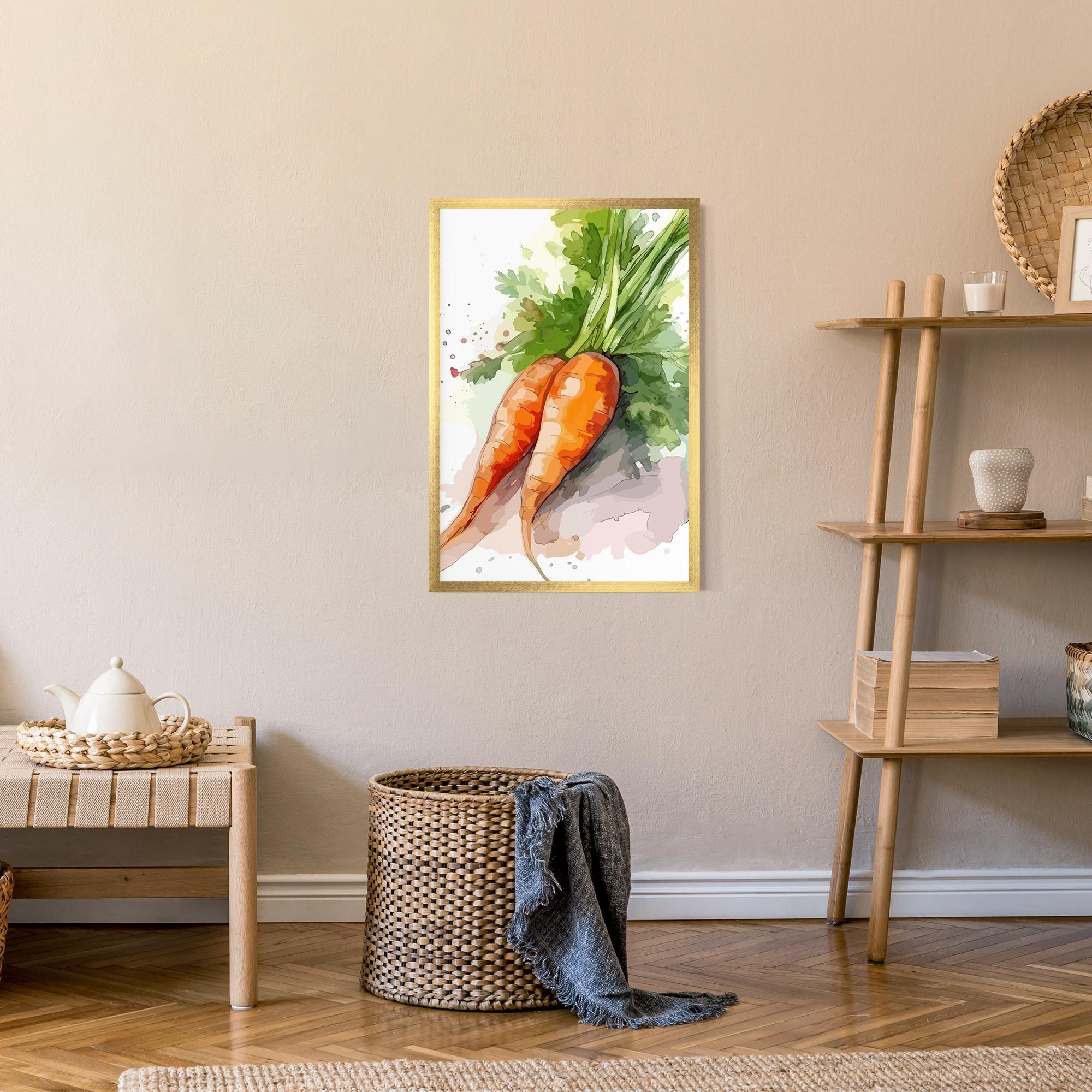 Gerahmte Poster Carrot Watercolor mockup 9