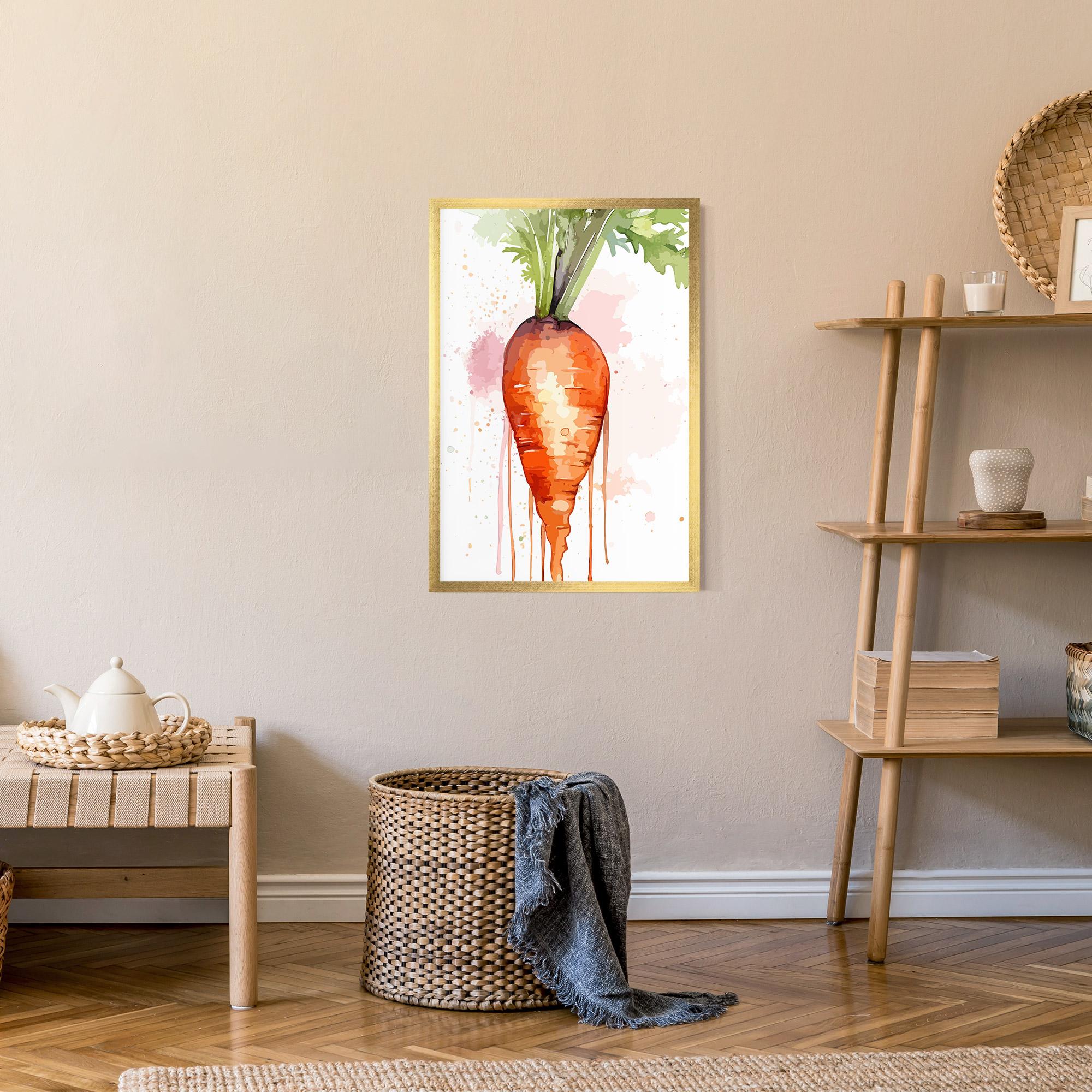 Gerahmte Poster Watercolor Carrot mockup 9