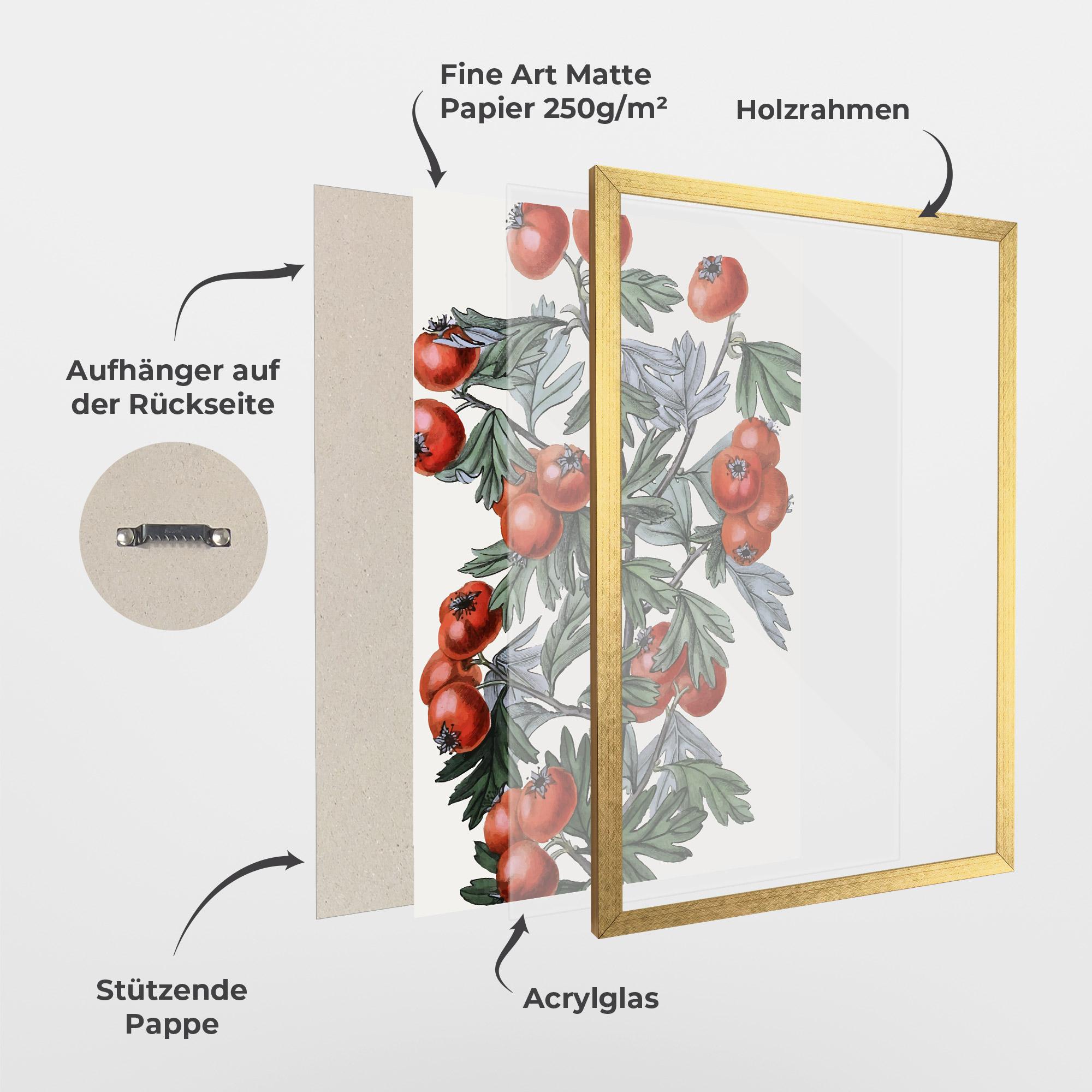 Gerahmte Poster Cherry Drawing mockup 1