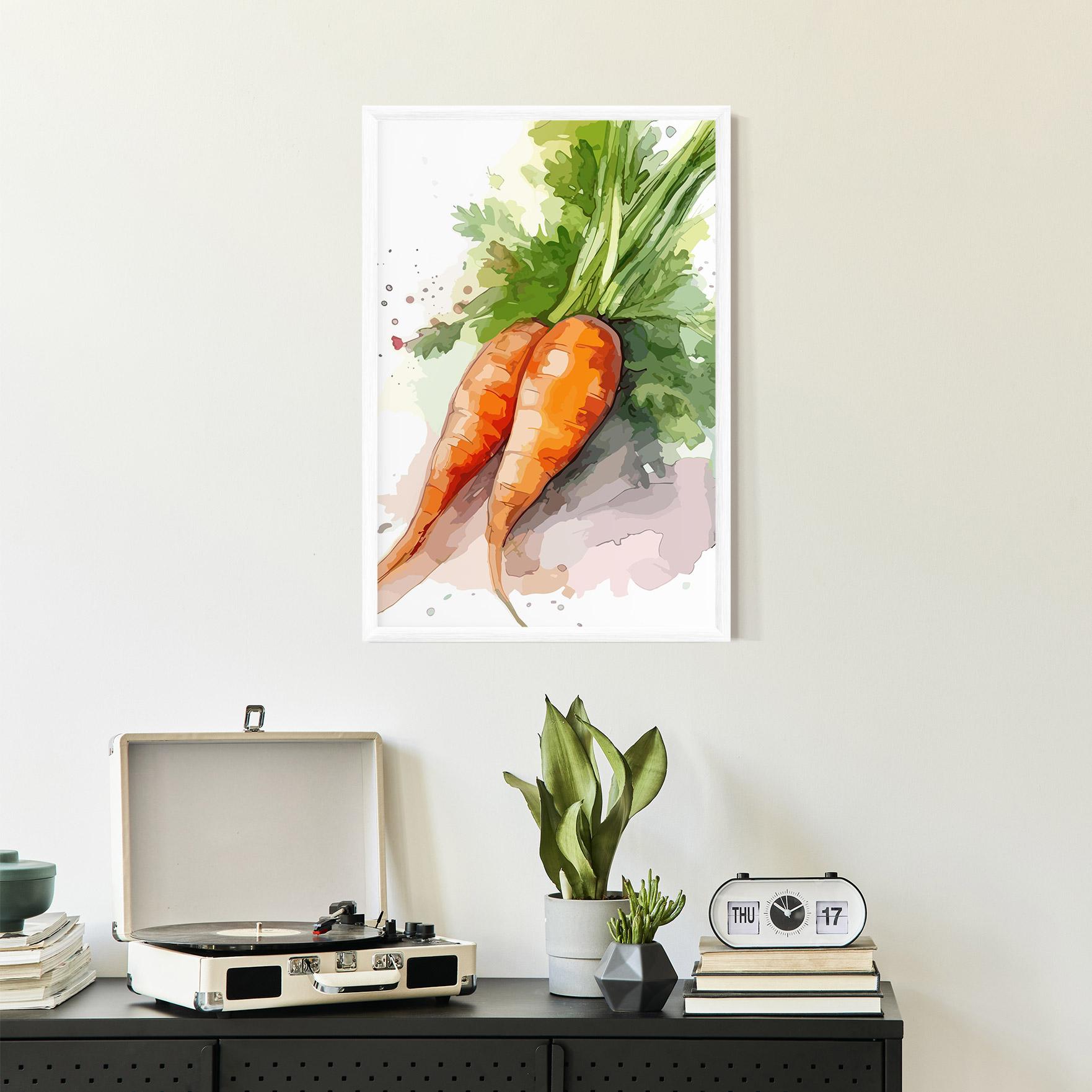 Gerahmte Poster Carrot Watercolor mockup 2