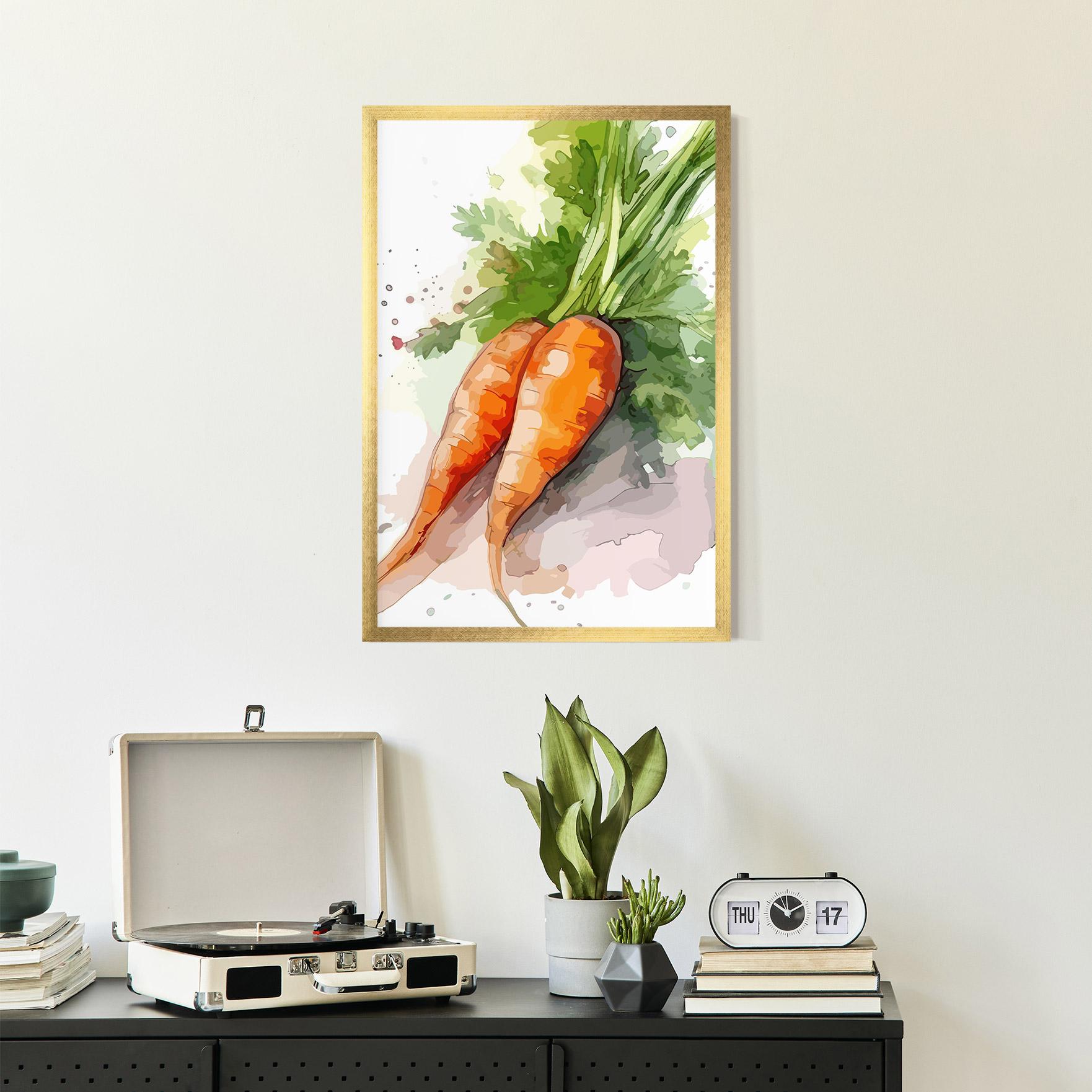 Gerahmte Poster Carrot Watercolor mockup 2