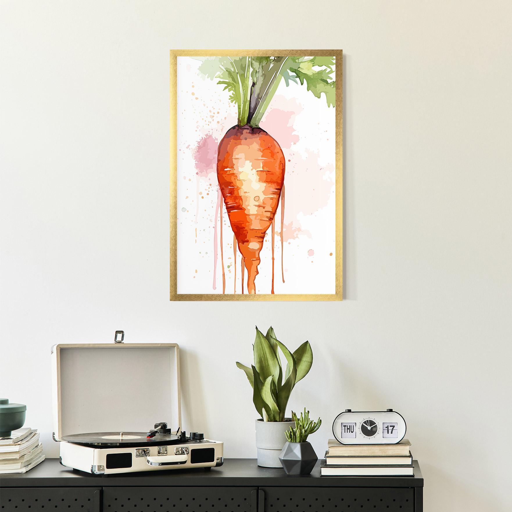 Gerahmte Poster Watercolor Carrot mockup 2