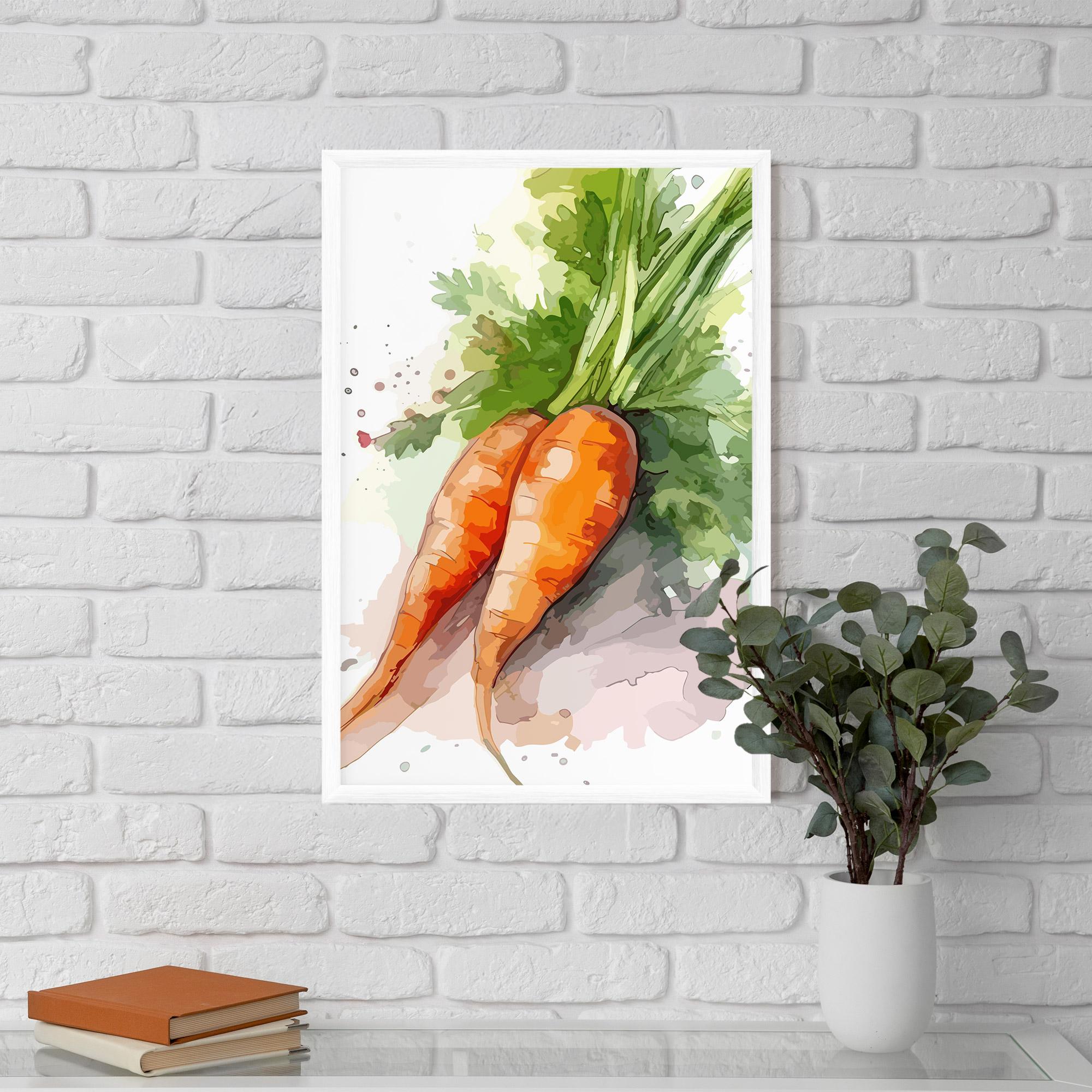Gerahmte Poster Carrot Watercolor mockup 5