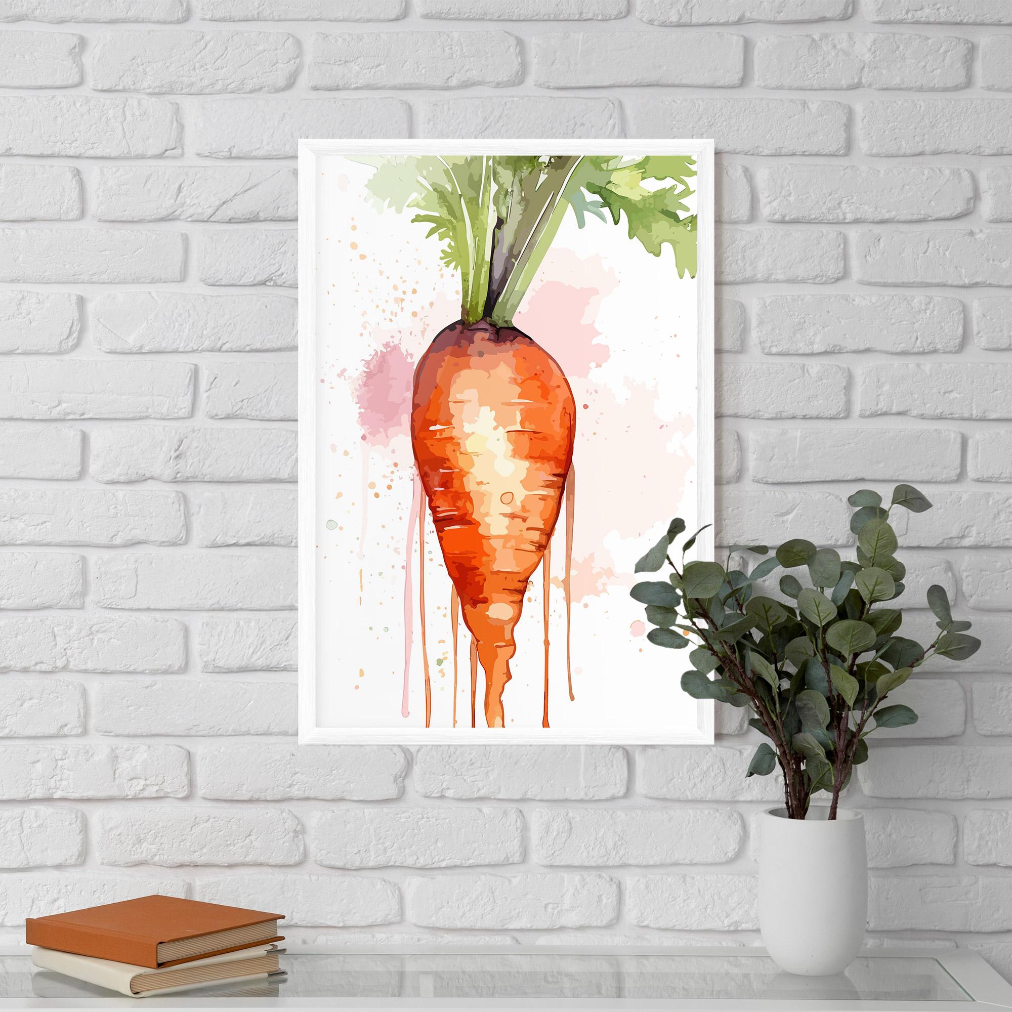 Gerahmte Poster Watercolor Carrot mockup 5