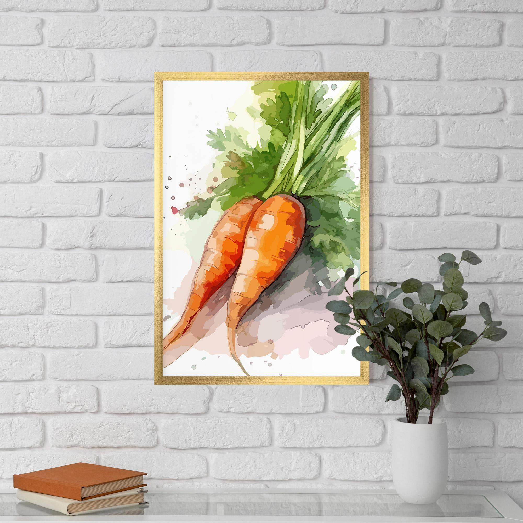 Gerahmte Poster Carrot Watercolor mockup 5