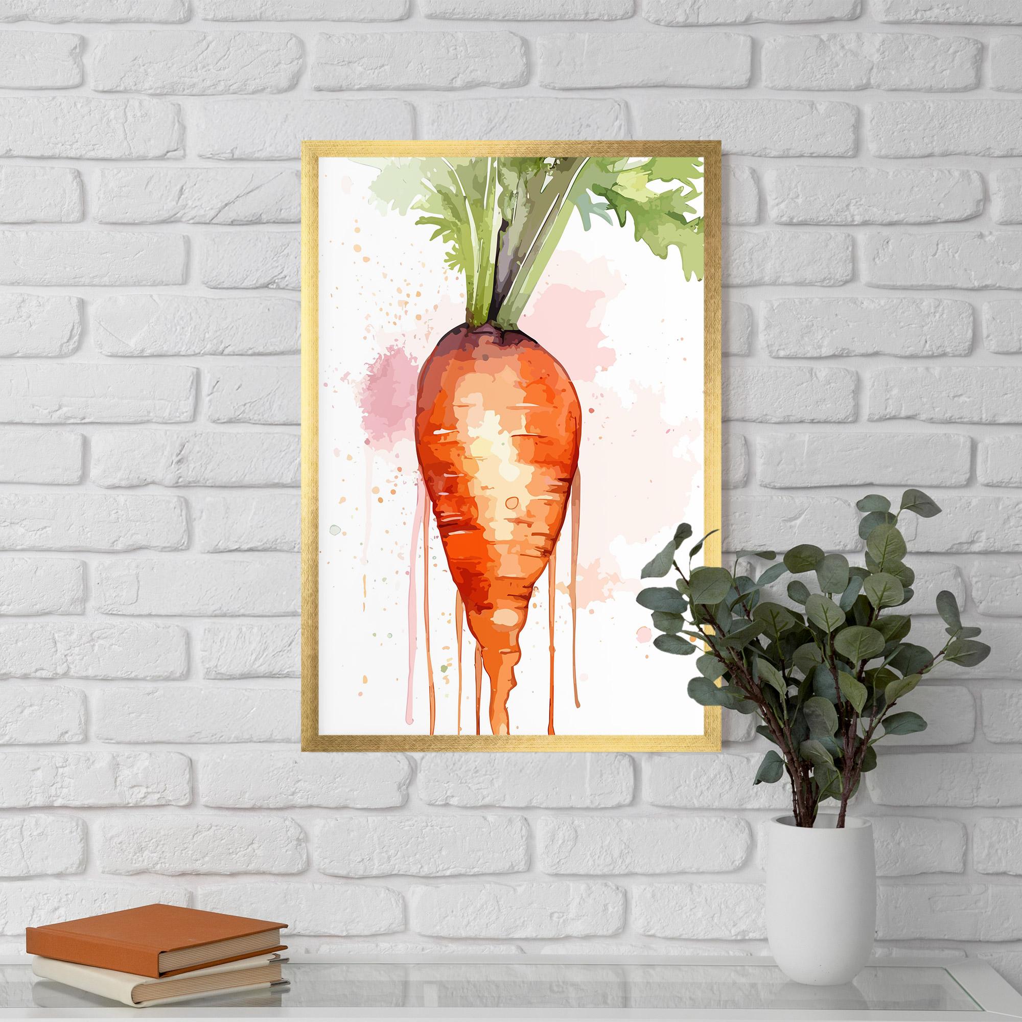 Gerahmte Poster Watercolor Carrot mockup 5