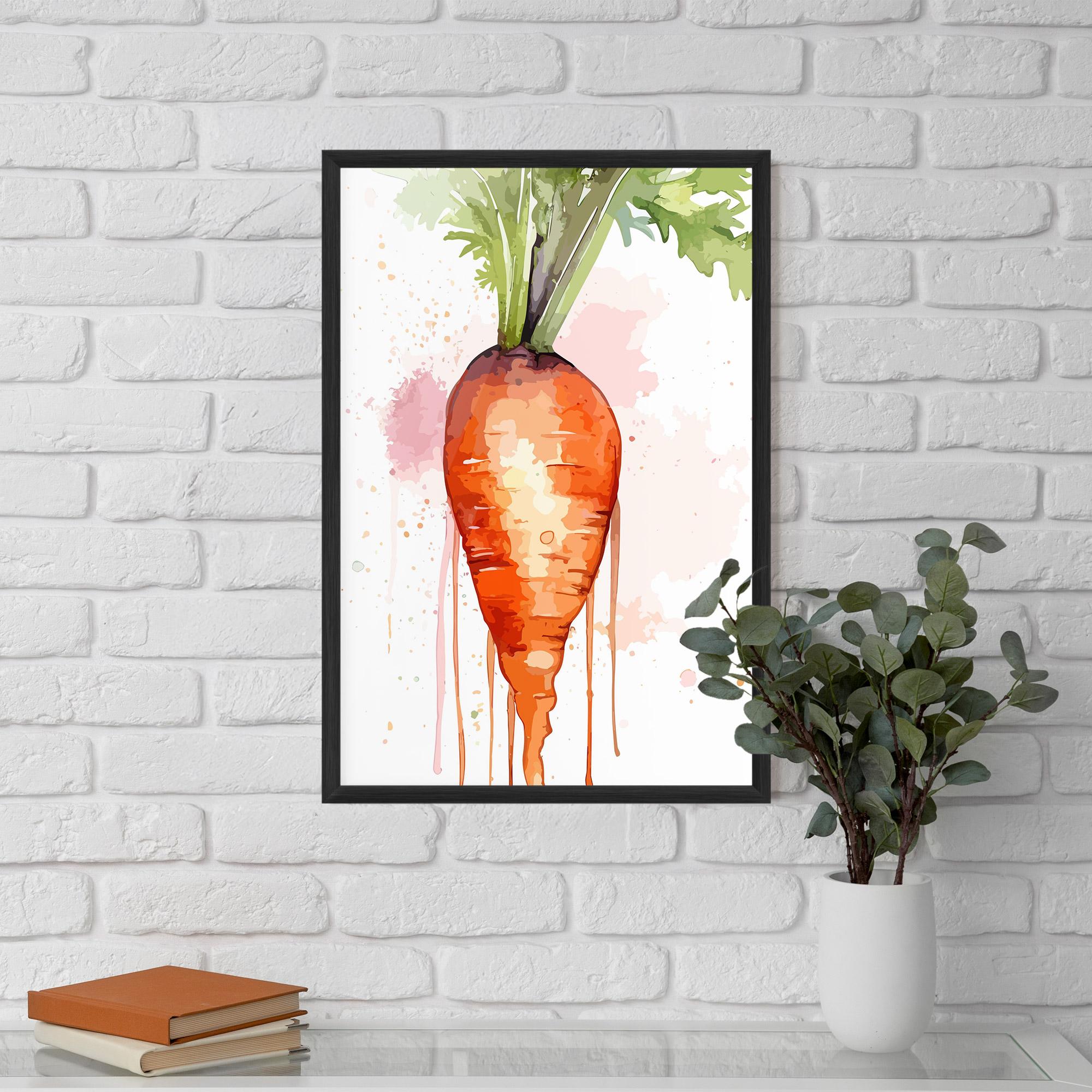 Gerahmte Poster Watercolor Carrot mockup 5