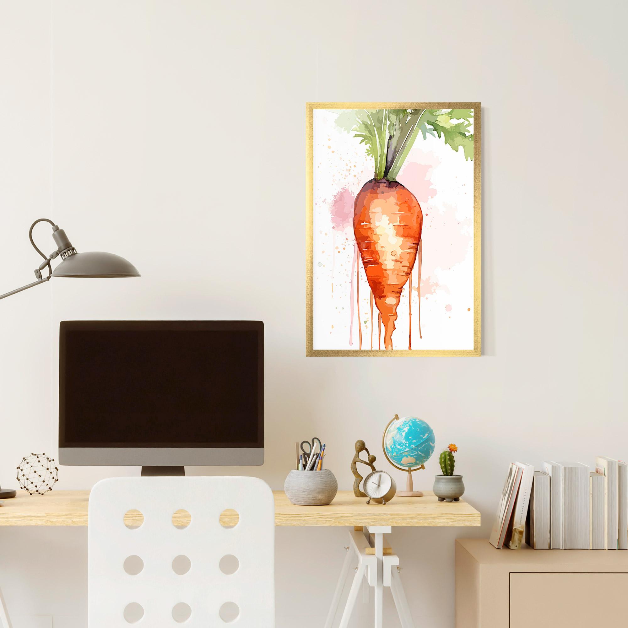 Gerahmte Poster Watercolor Carrot mockup 6