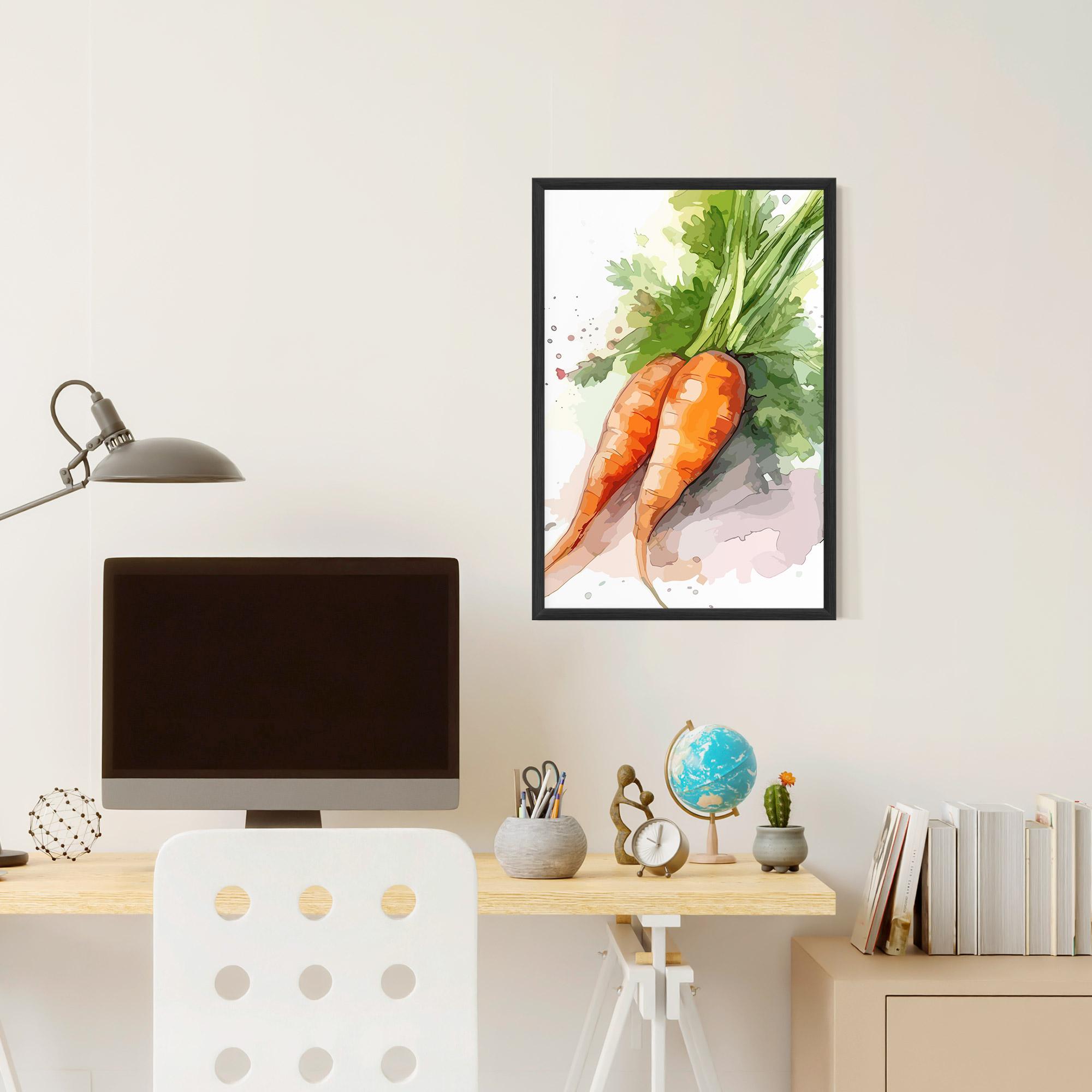 Gerahmte Poster Carrot Watercolor mockup 6