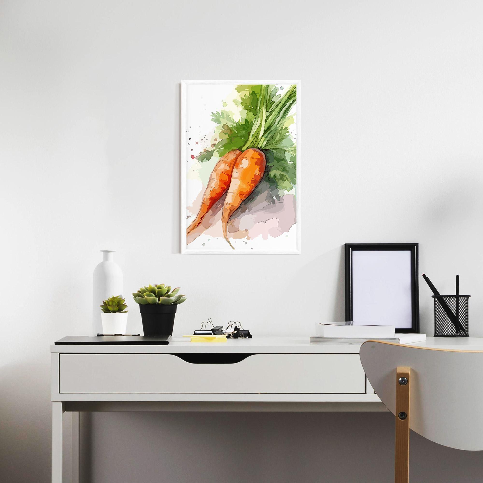 Gerahmte Poster Carrot Watercolor mockup 7