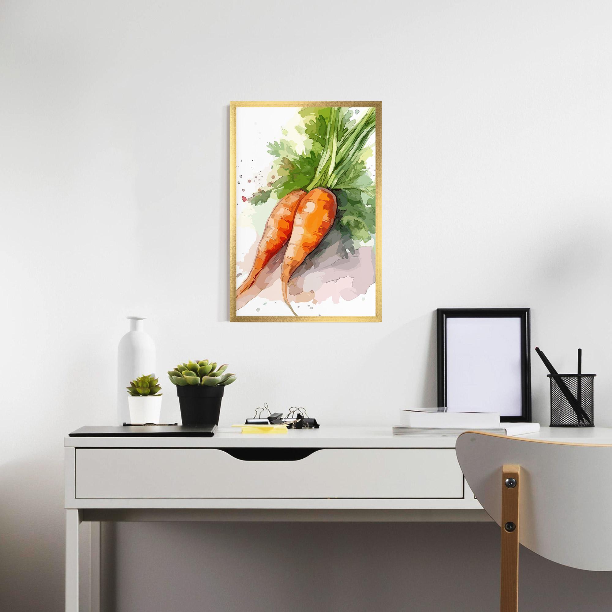 Gerahmte Poster Carrot Watercolor mockup 7