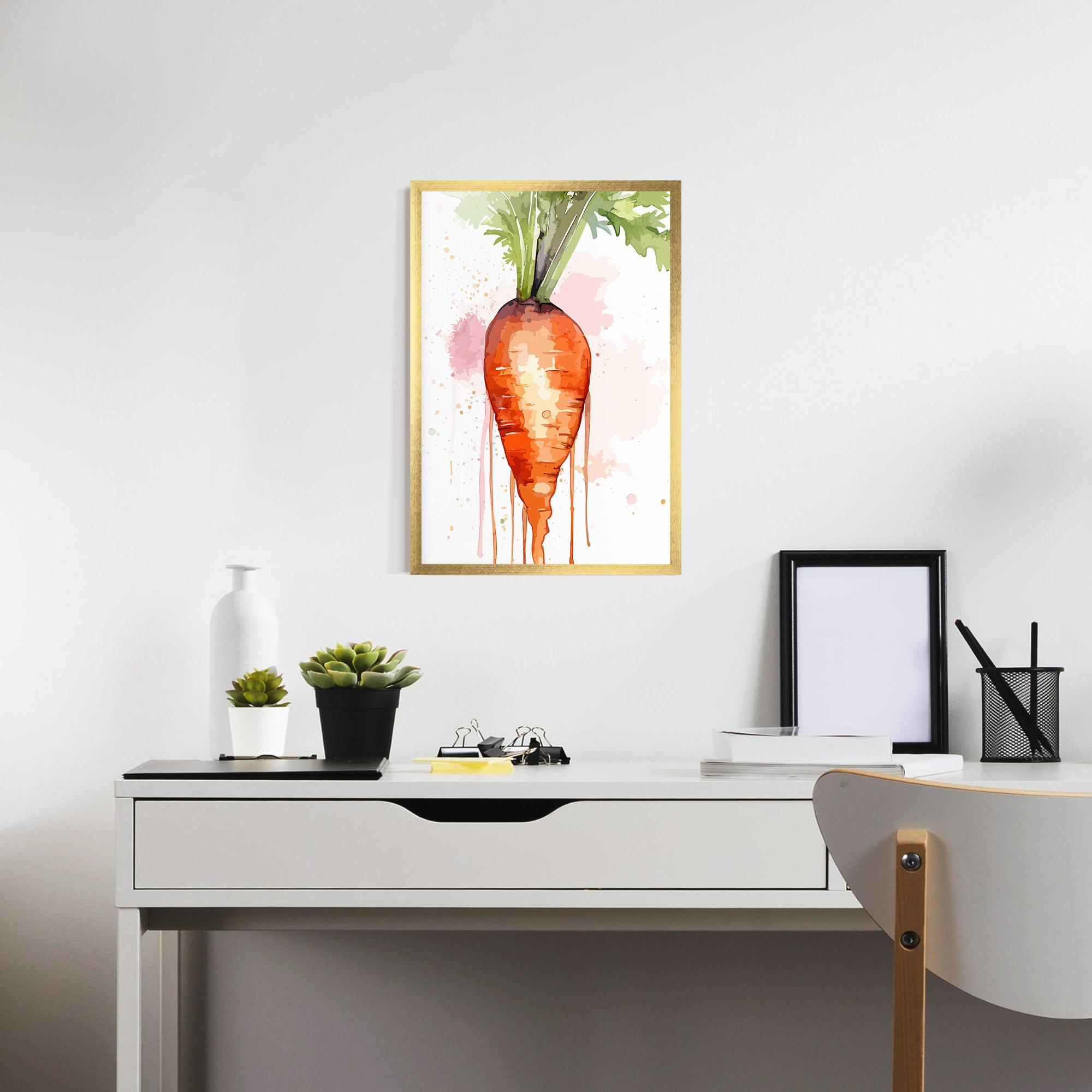 Gerahmte Poster Watercolor Carrot mockup 7