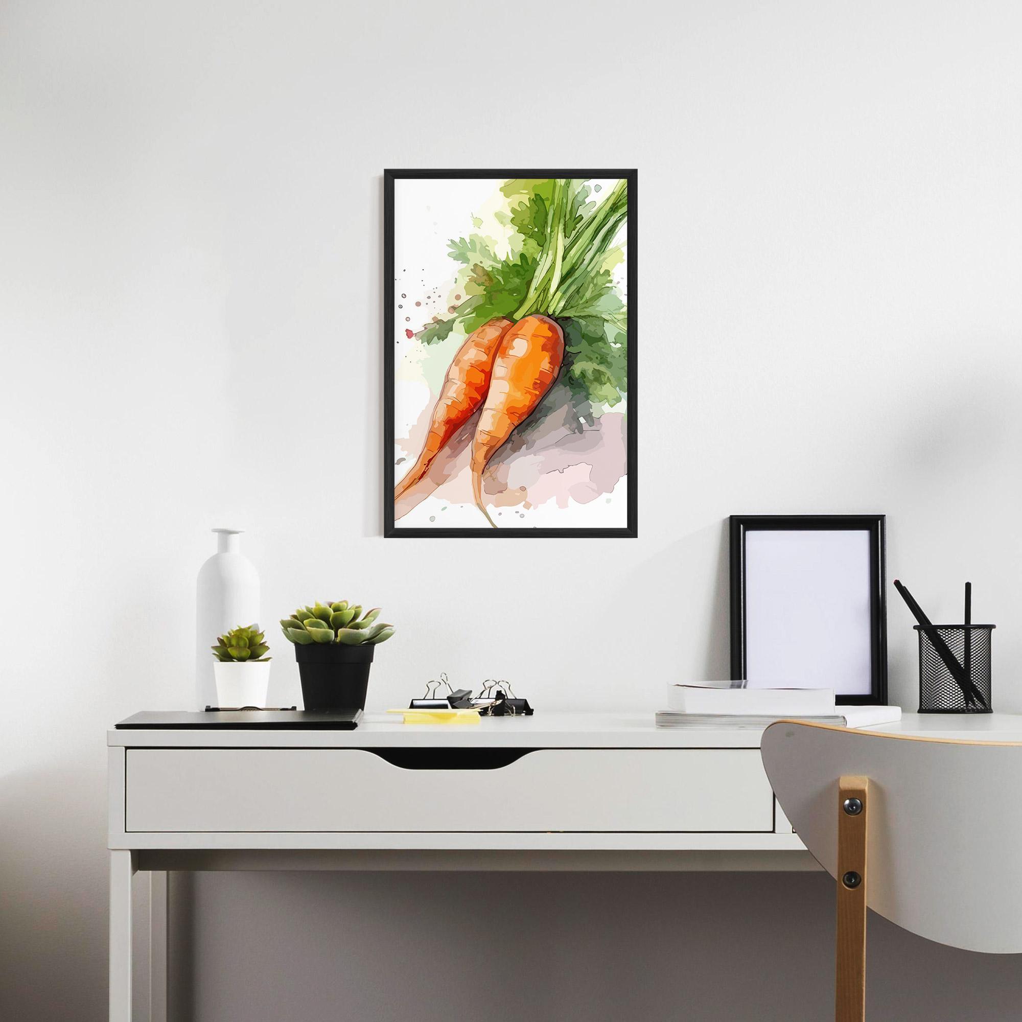 Gerahmte Poster Carrot Watercolor mockup 7